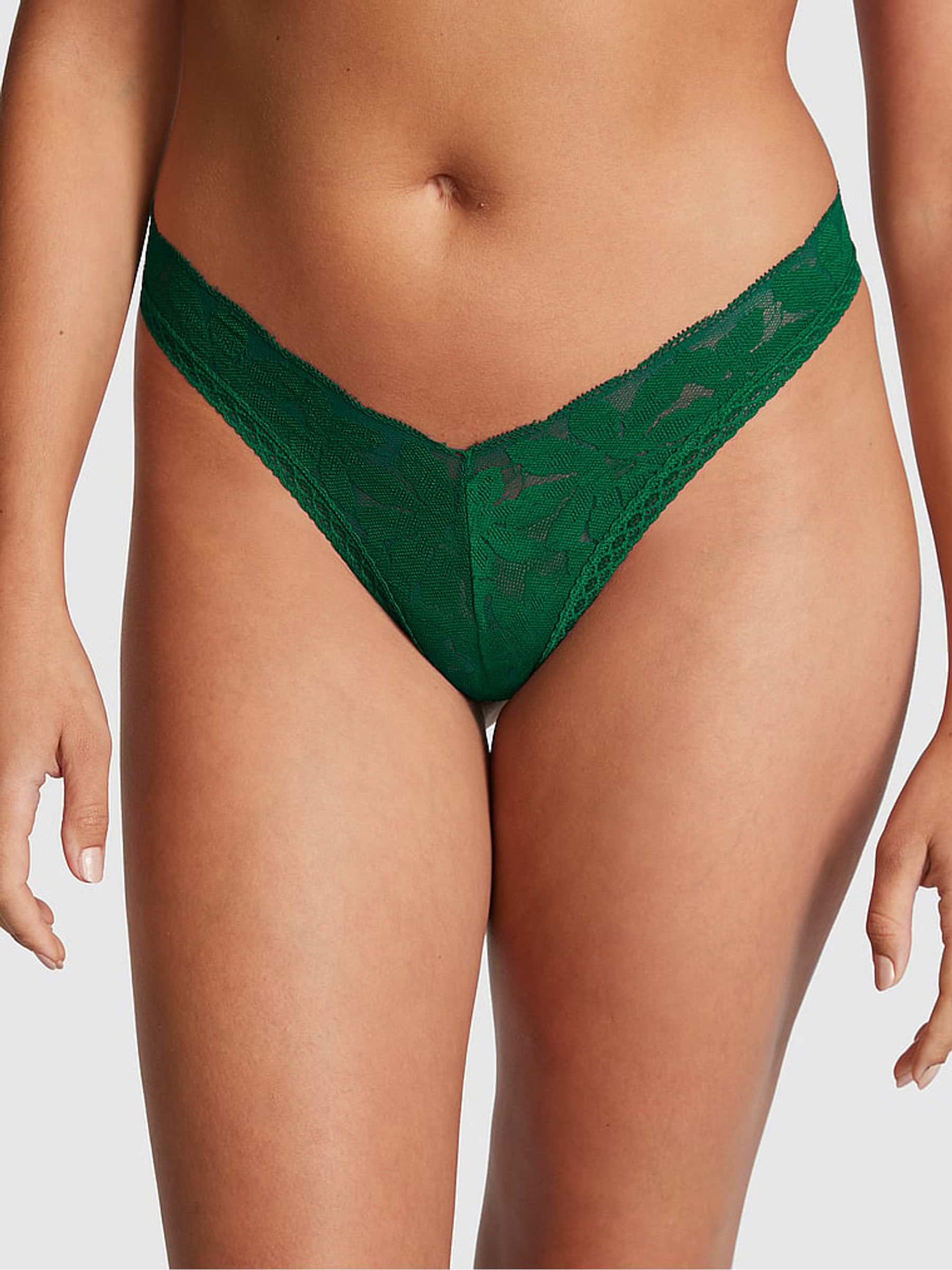 Garnet Green Lace Brazilian Knickers - Image 1 of 3