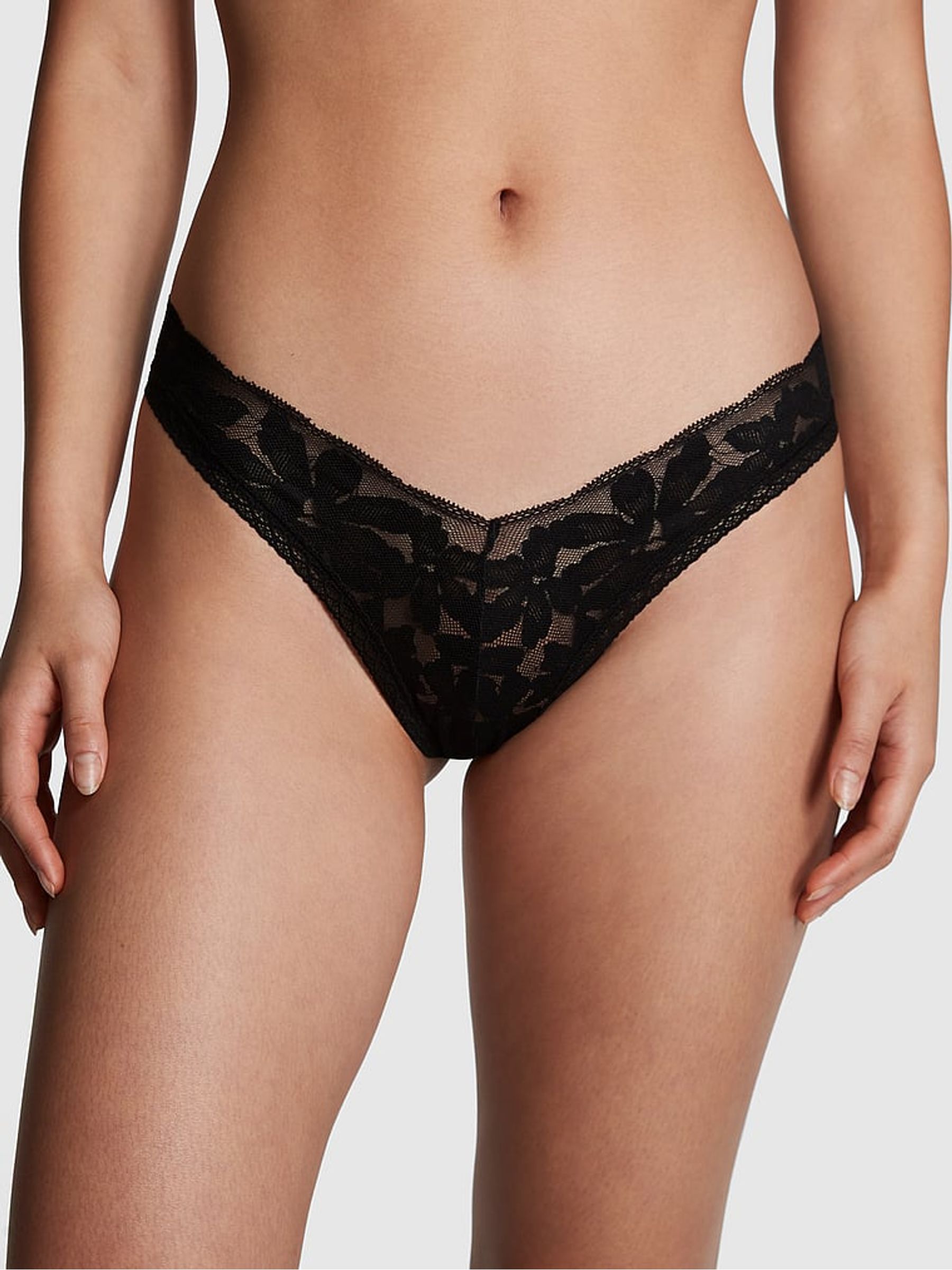 Pure Black Lace Brazilian Knickers - Image 1 of 1