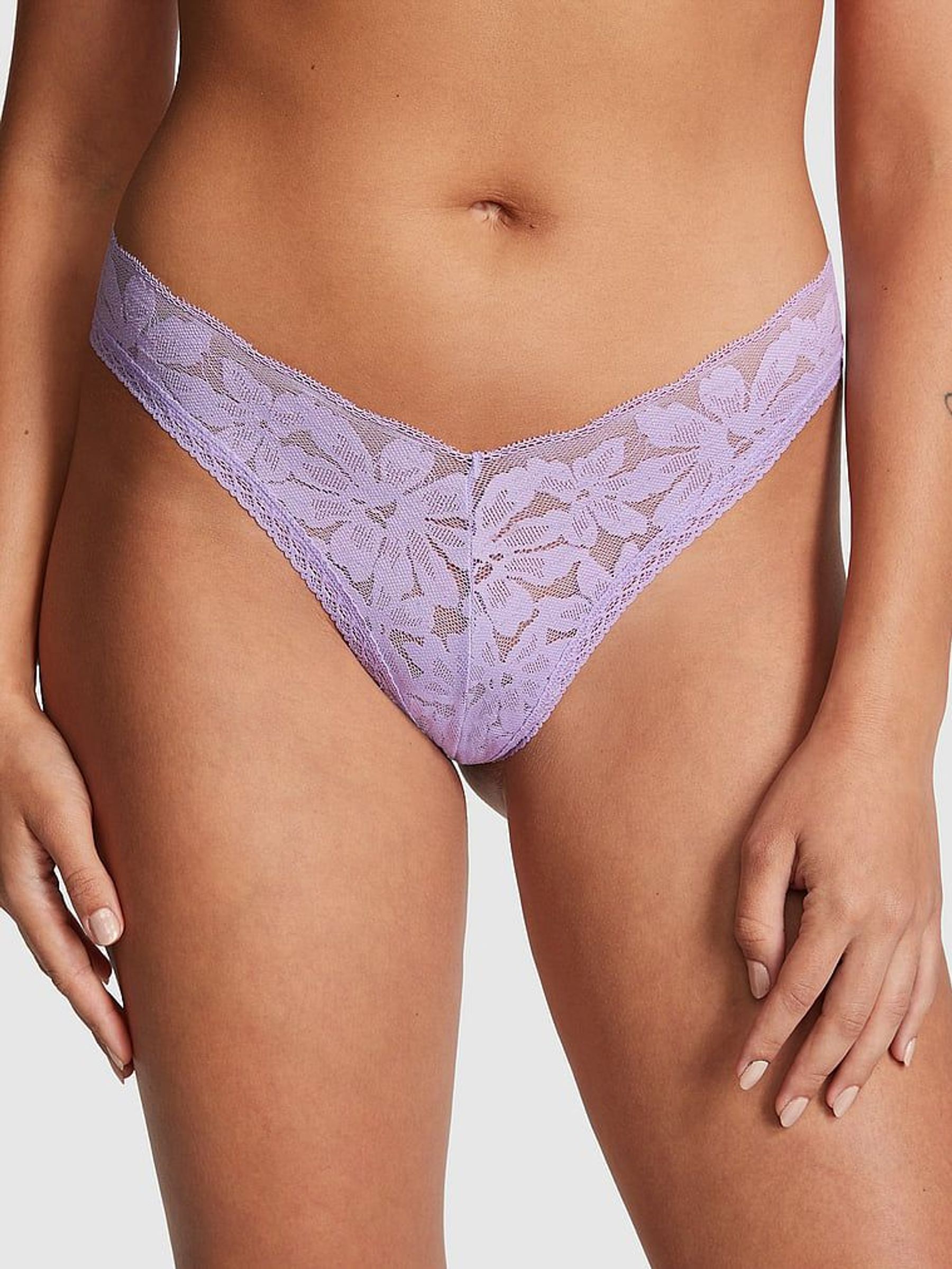 Pastel Lilac Purple Lace Brazilian Knickers - Image 1 of 3