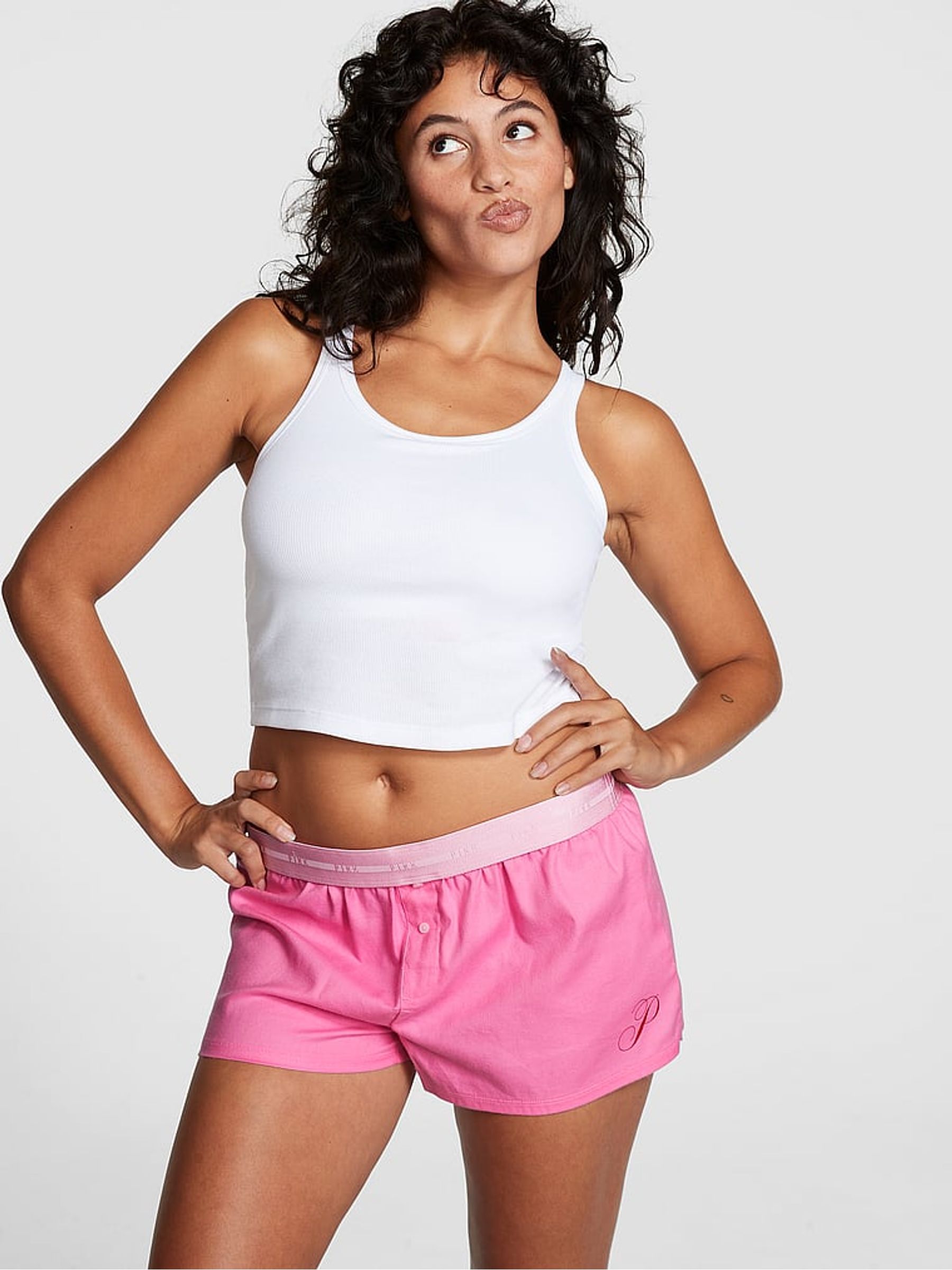 Fuschia Pink Flannel Pyjama Shorts - Image 1 of 1