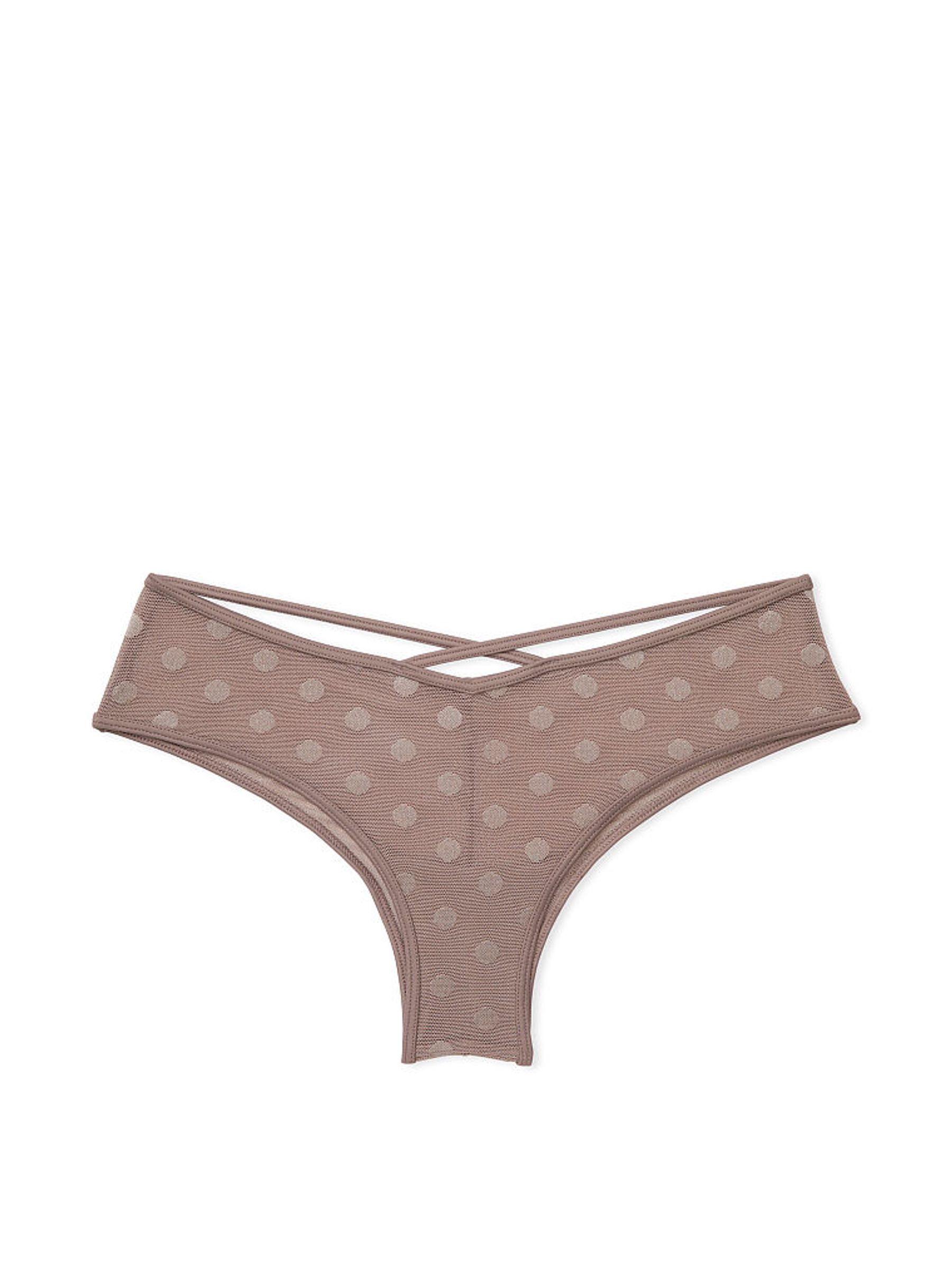 Iced Coffee Brown Dot Mesh Cheeky Knickers - Image 3 of 3
