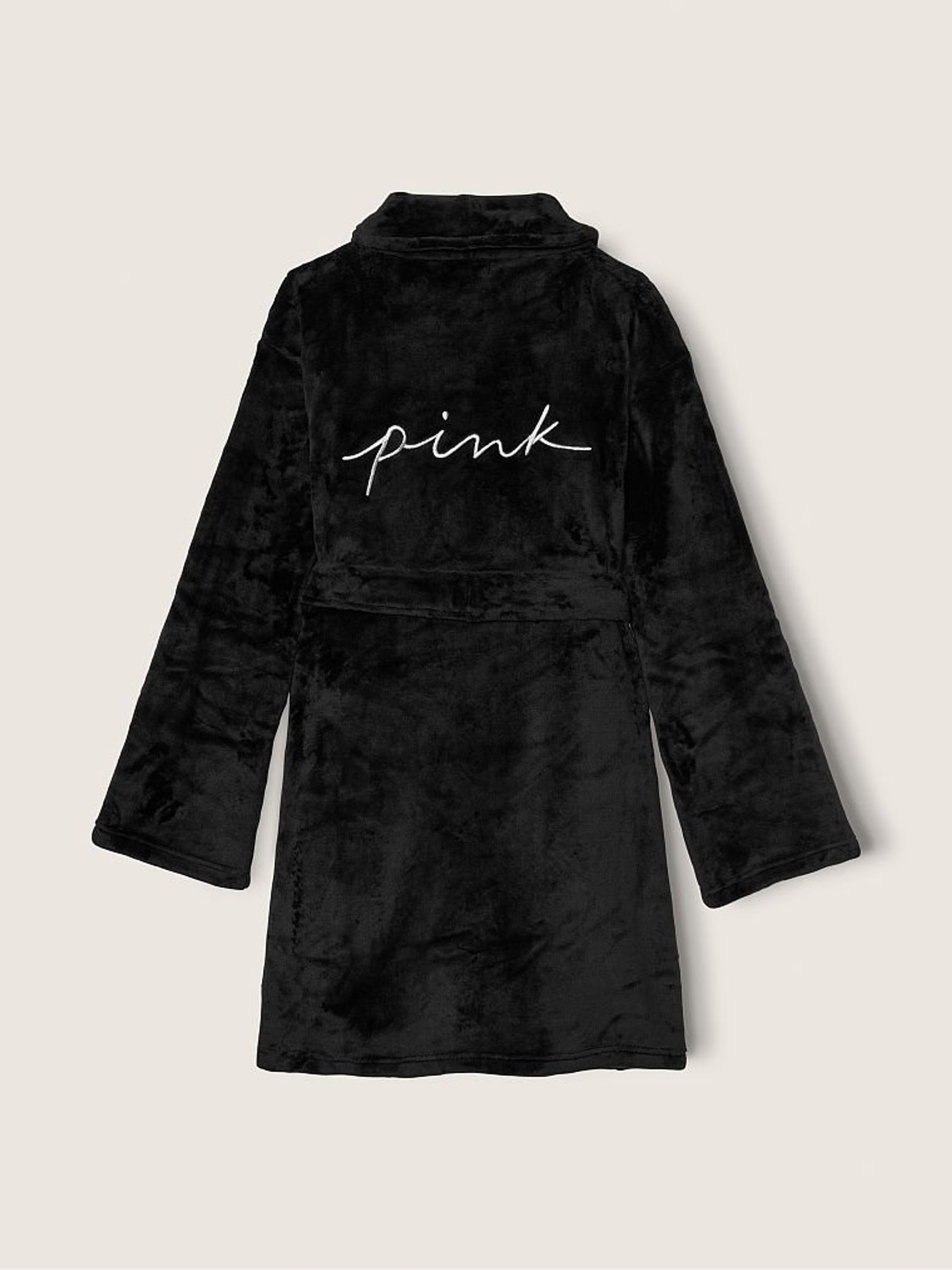 Pure Black Cosy Long Sleeve Dressing Gown - Image 2 of 2