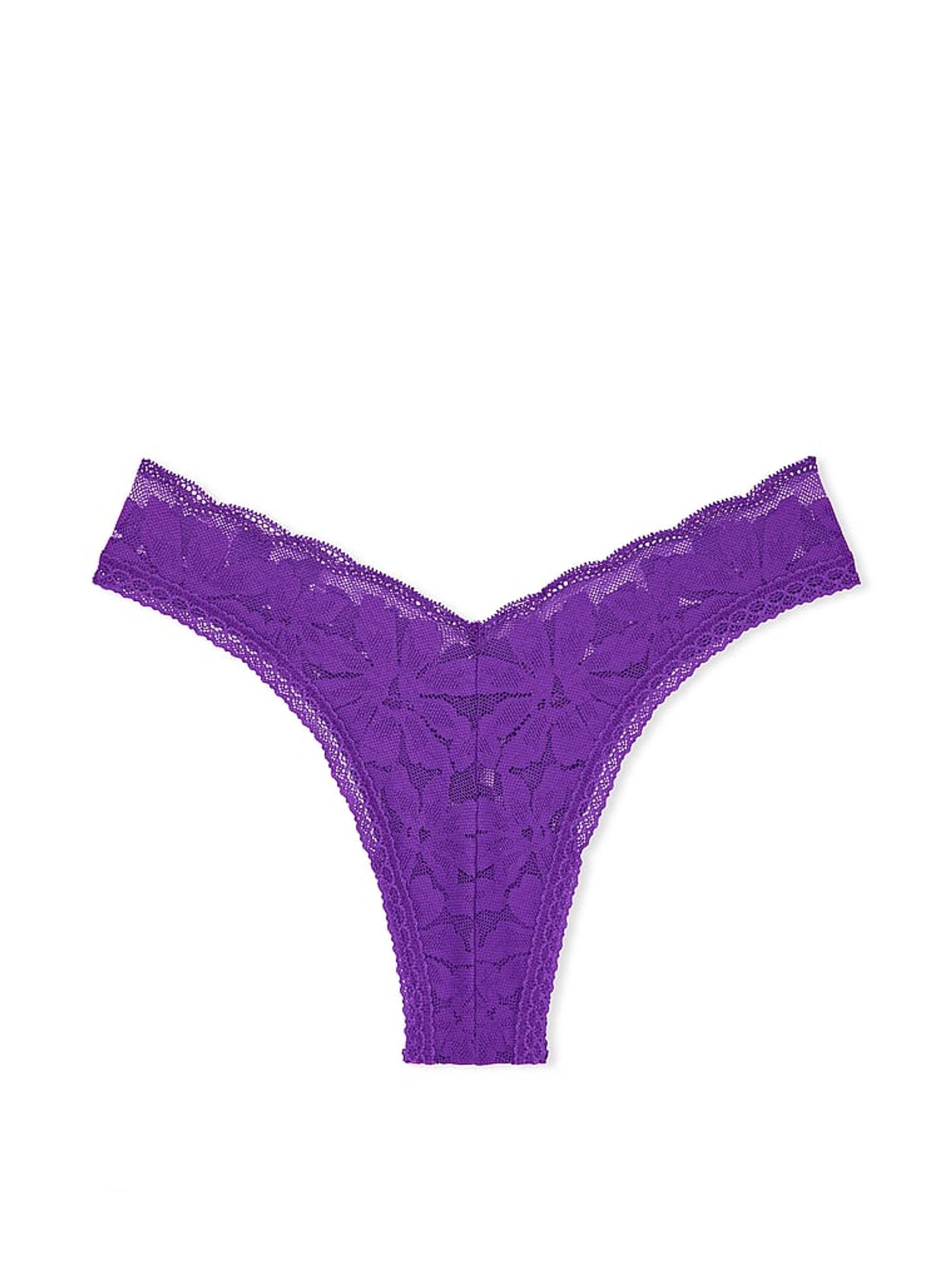 Dark Purple Lace Brazilian Knickers - Image 3 of 3