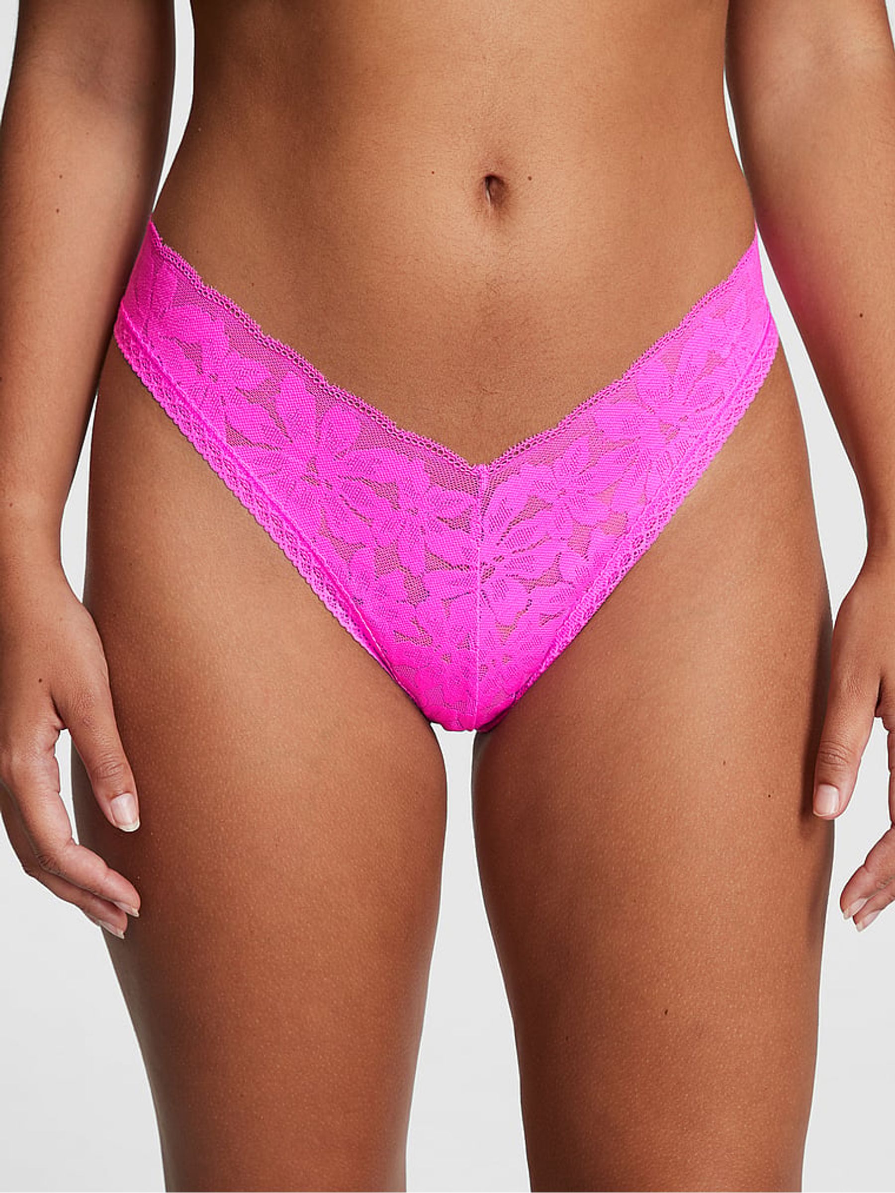 Pink Berry Lace Brazilian Knickers - Image 1 of 3