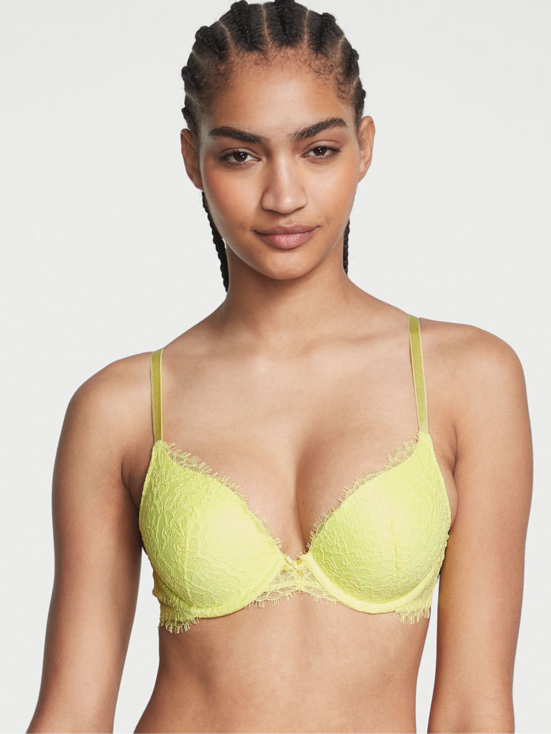 Citron Yellow Lace Lightly Lined Full Cup Bra - Image 1 of 4
