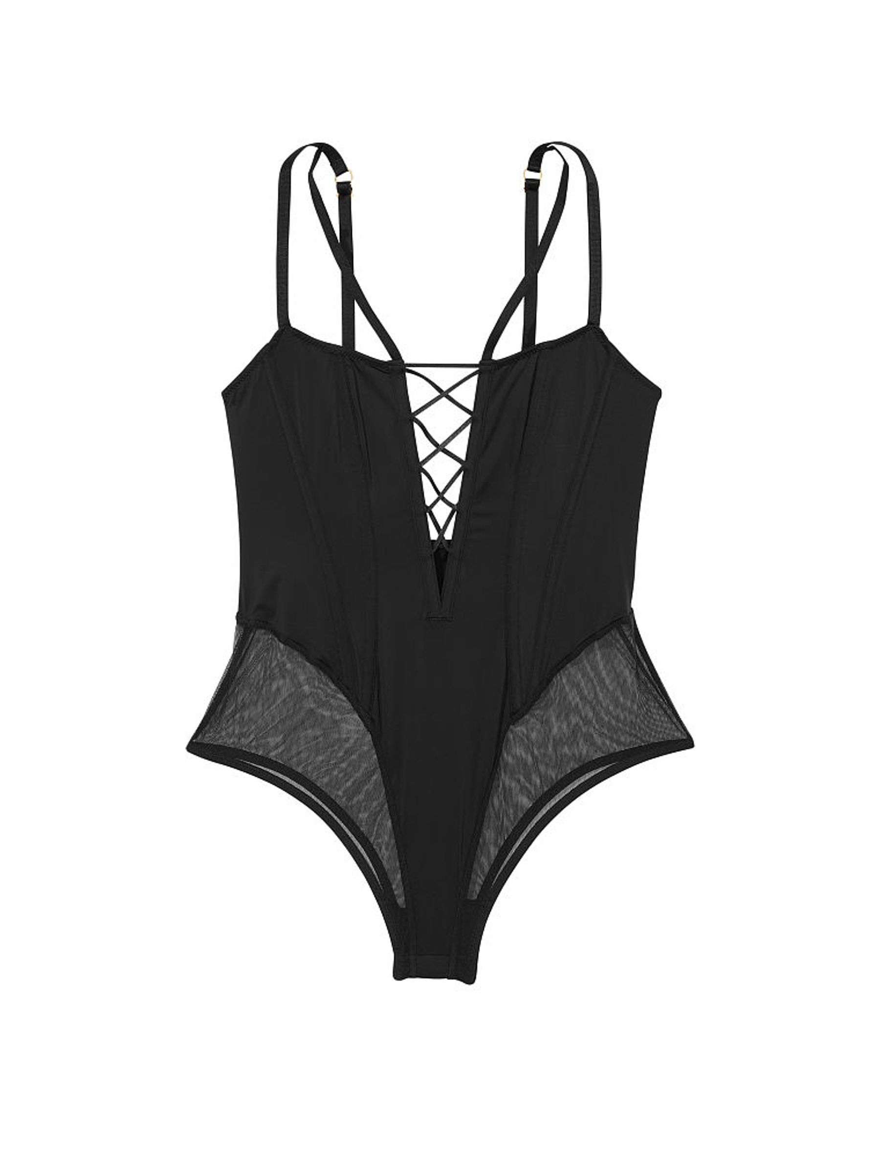 Black LaceUp Corset Bra Top Body - Image 3 of 3