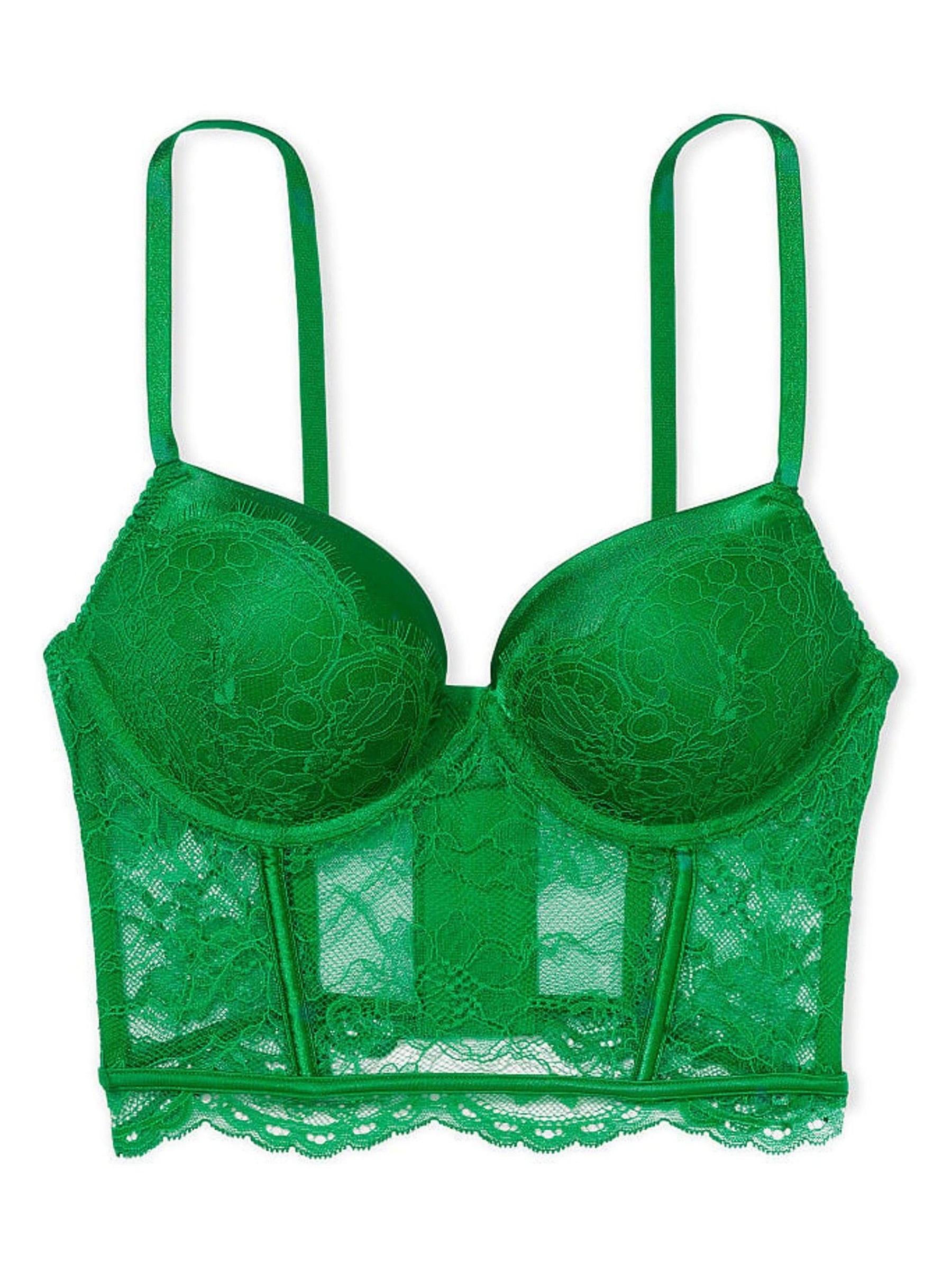 Verdant Green Add 2 Cups Push Up Corset Bra Top - Image 4 of 4