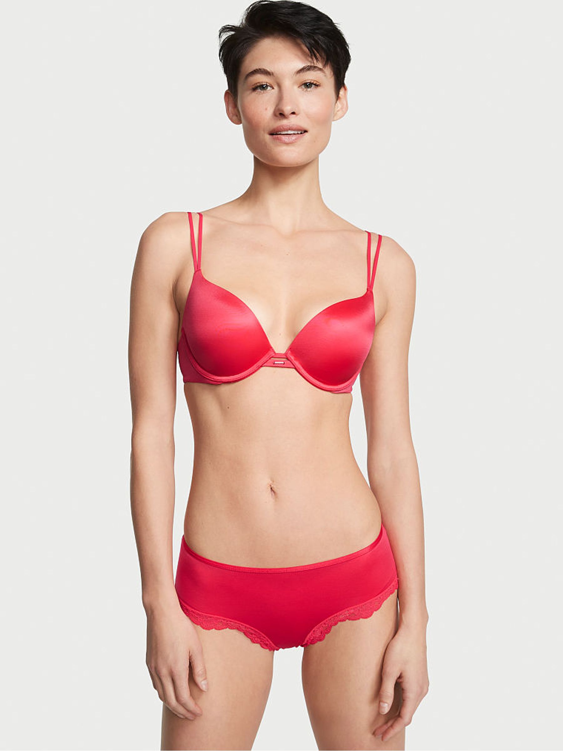 Wild Strawberry Red Smooth Plunge Push Up Bra - Image 3 of 4