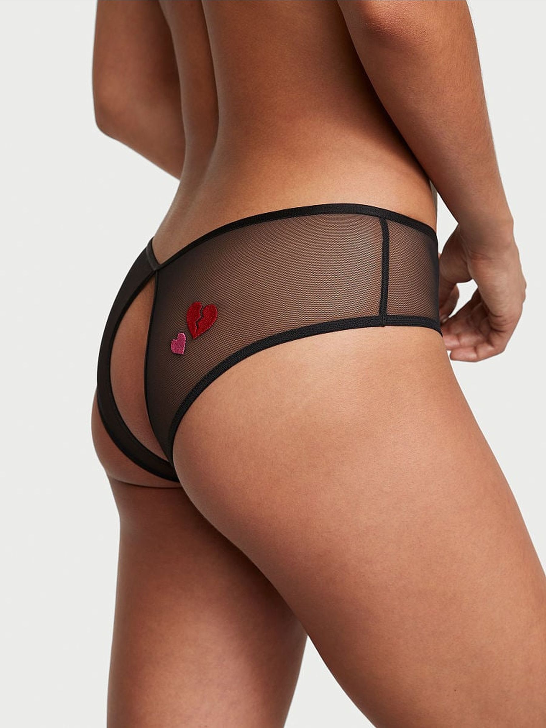 Heart Black Cheeky Knickers - Image 1 of 3