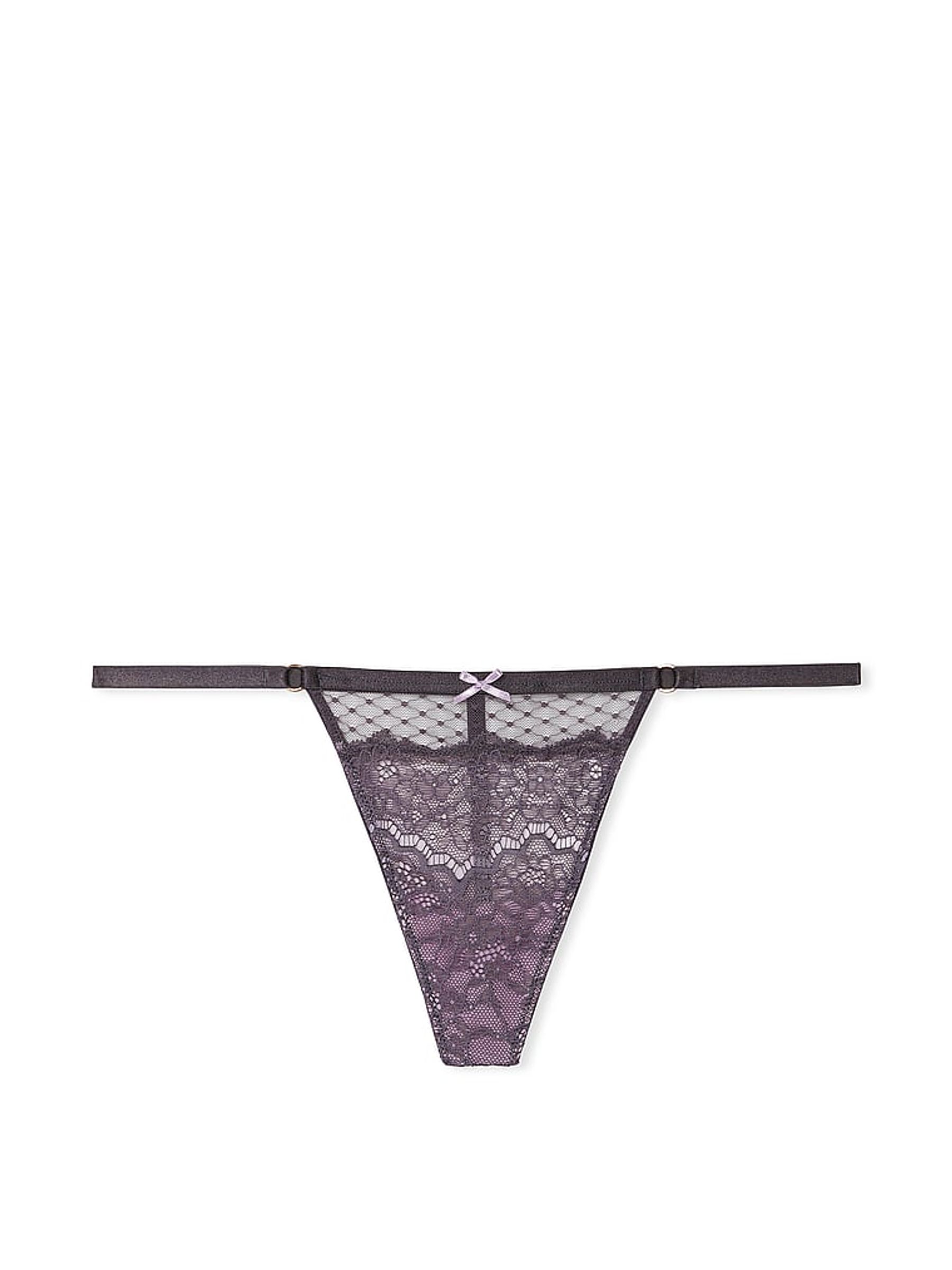 Tornado Purple Thong Lace Knickers - Image 3 of 3