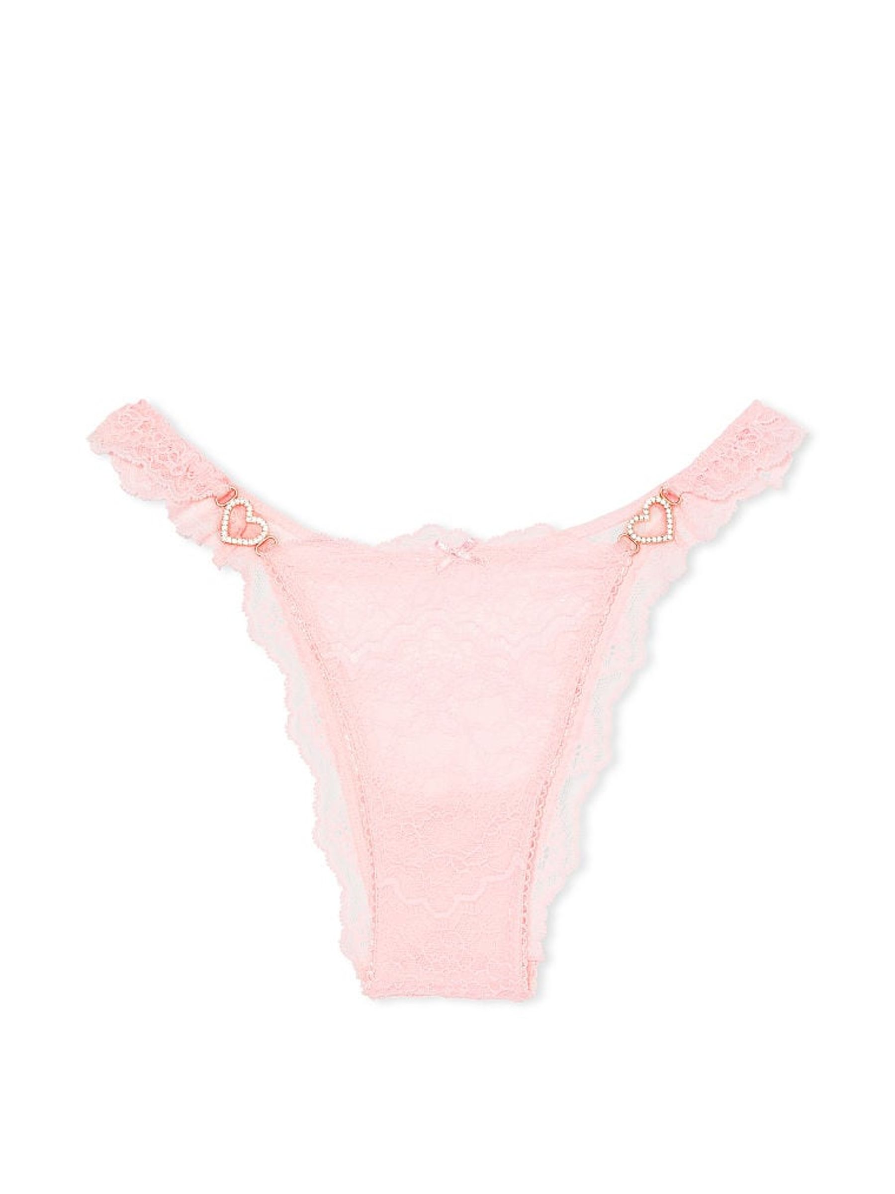 Pretty Blossom Pink Brazilian Lace Up Knickers - Image 3 of 3