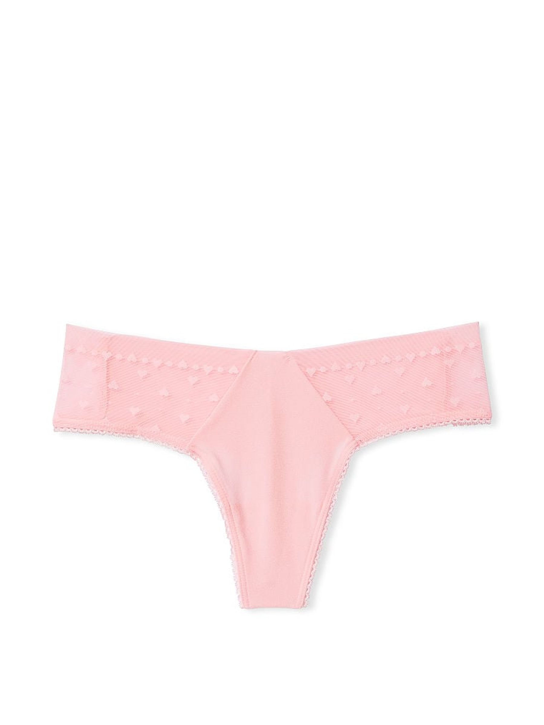 Pretty Blossom Pink Scalloped Thong Knickers - Image 3 of 3