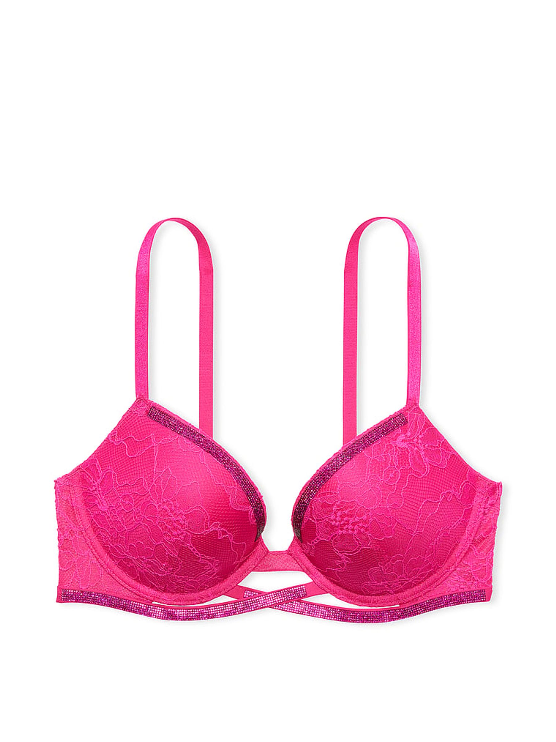 Forever Pink Lace Ouvert Shine Bra - Image 3 of 3