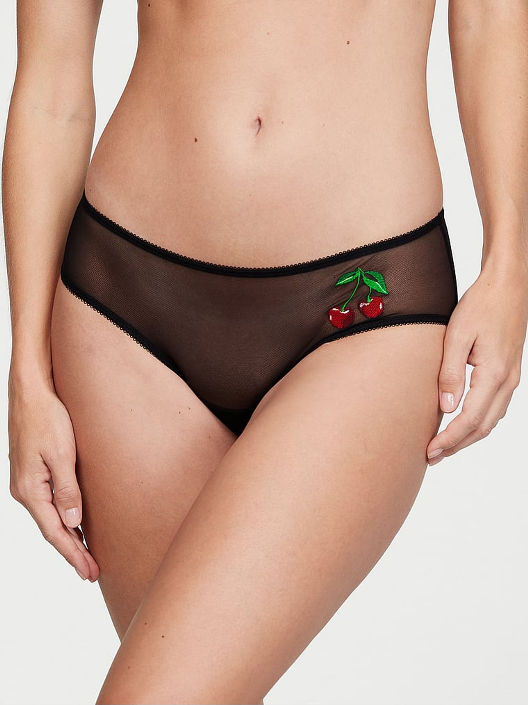 Cherry Black Cheeky Knickers - Image 1 of 1