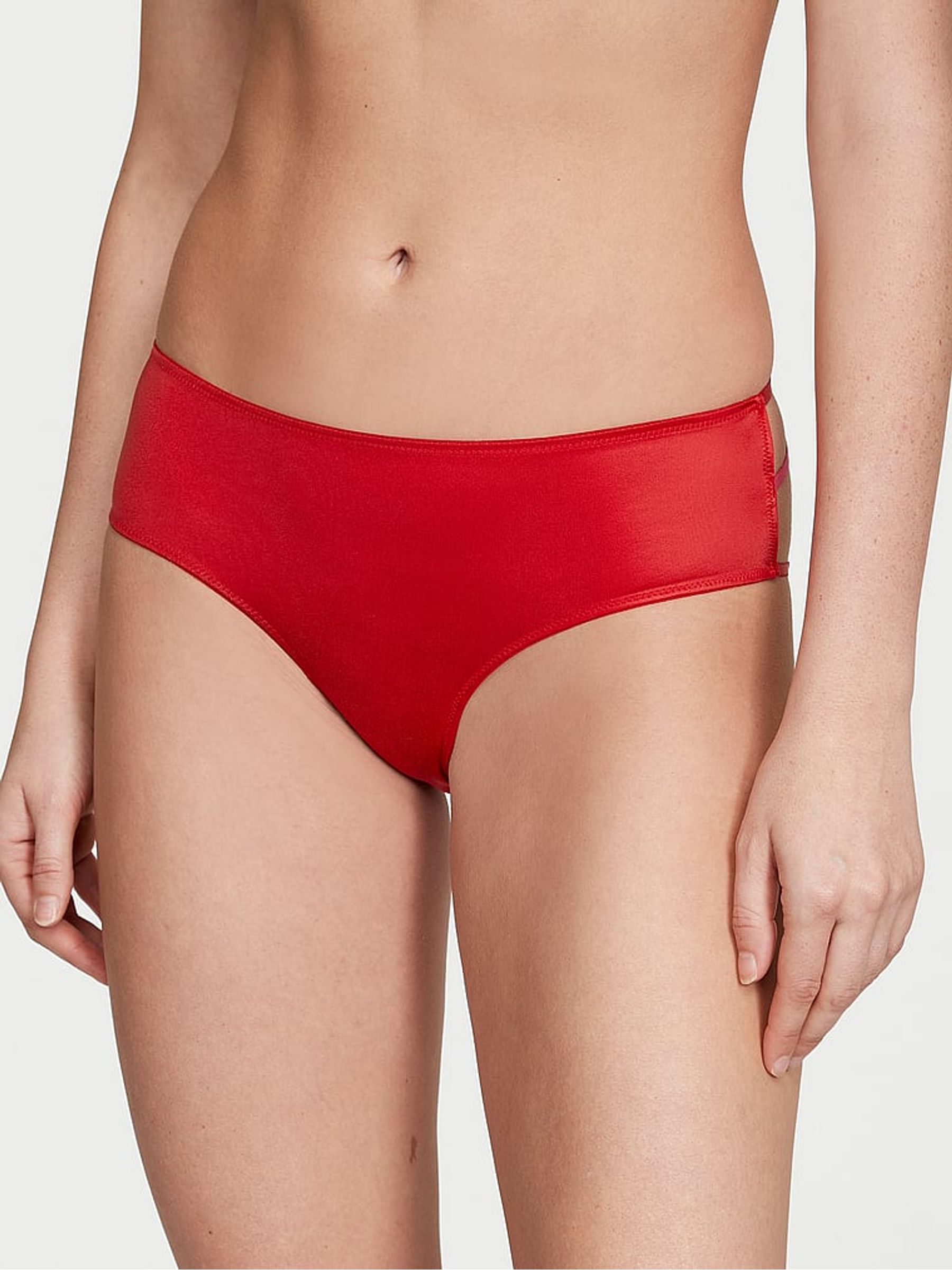 Lipstick Red Cheeky Strappy Heart Knickers - Image 1 of 1