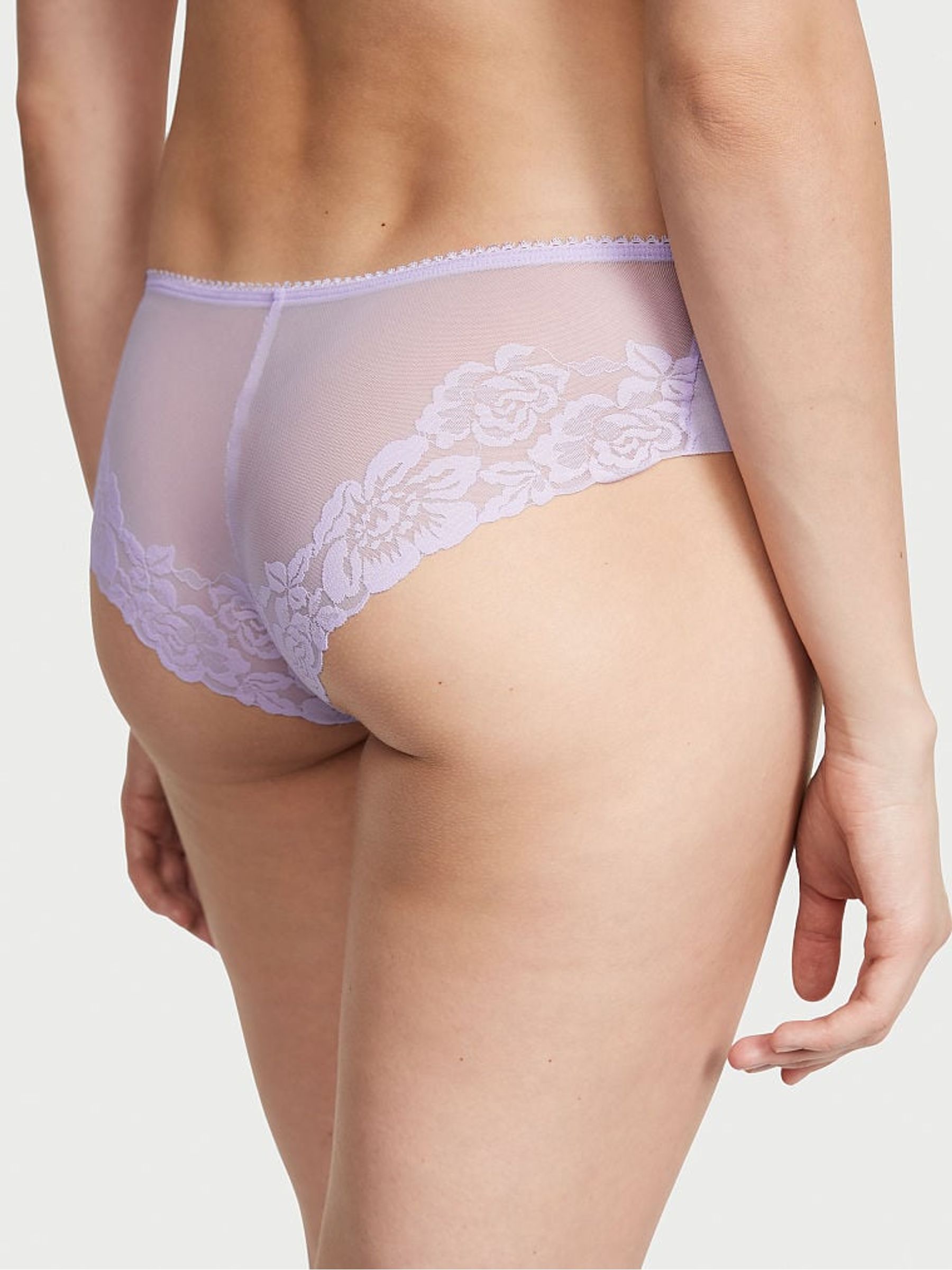 Lucky Lilac Purple Roses Lace Cheeky Knickers - Image 2 of 3