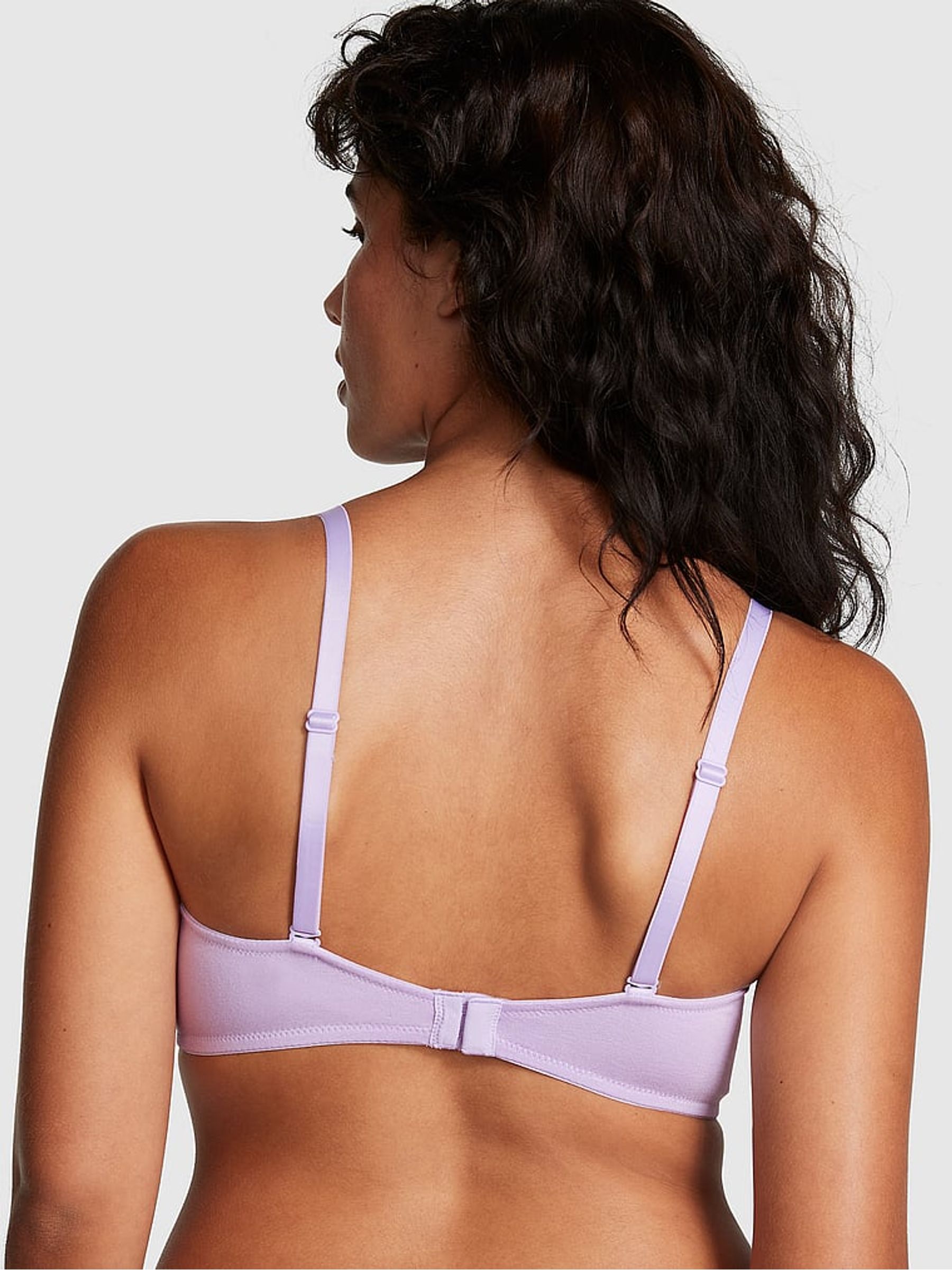 Pastel Lilac Purple Push Up Cotton Bra - Image 2 of 4