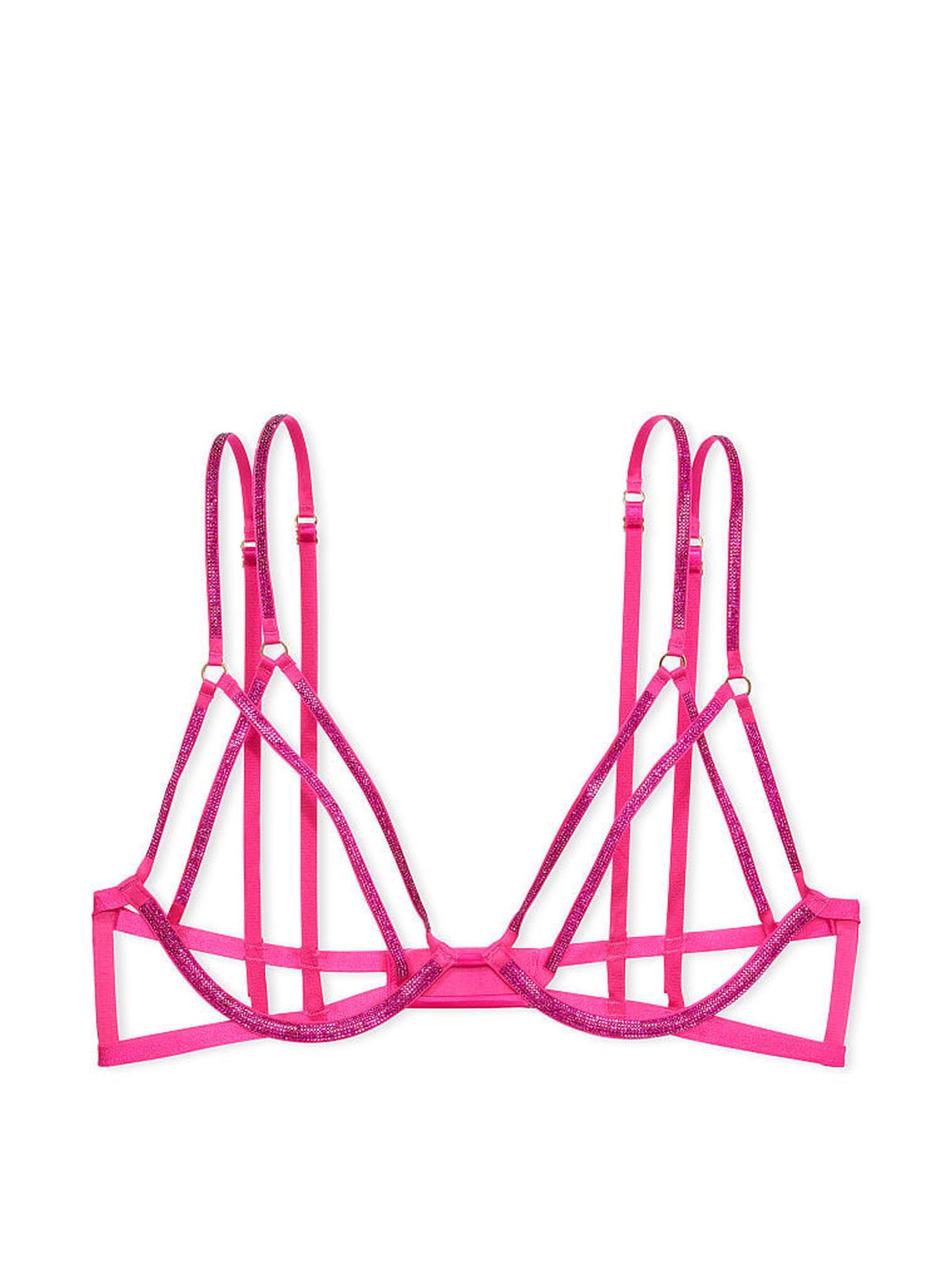 Forever Pink Shine Strap Open Cup Triangle Bra - Image 1 of 3