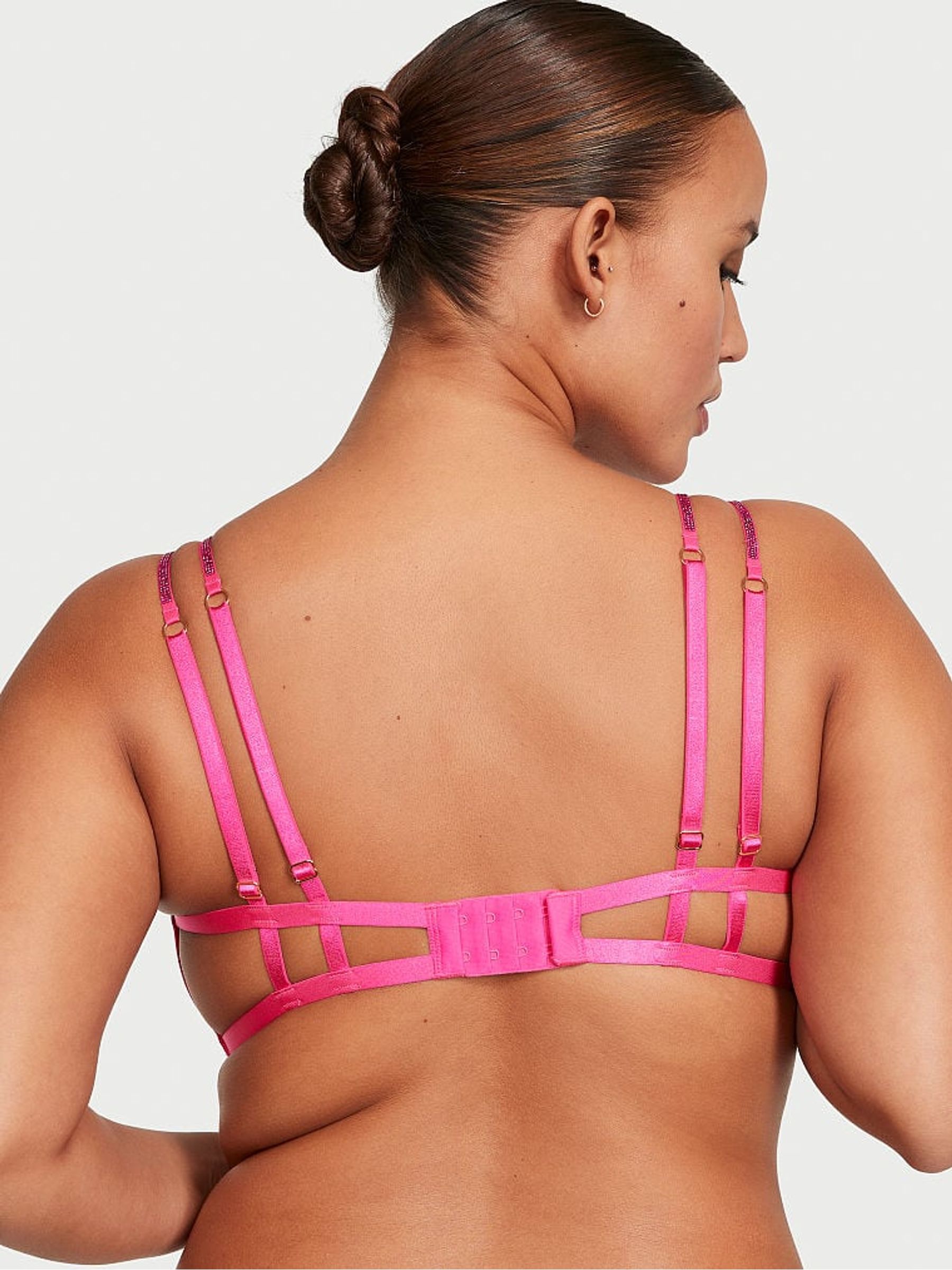 Forever Pink Shine Strap Open Cup Triangle Bra - Image 2 of 3