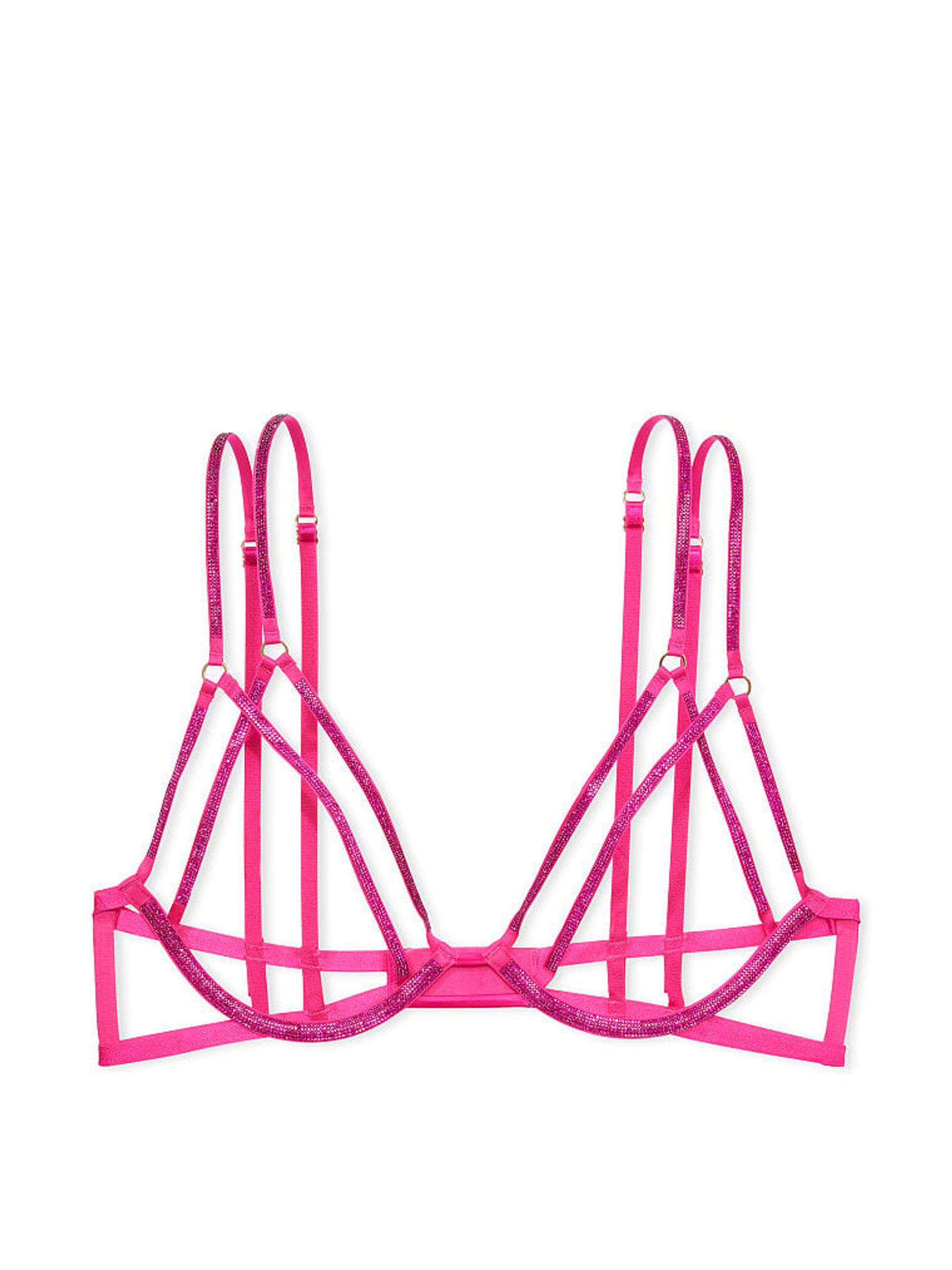 Forever Pink Shine Strap Open Cup Triangle Bra - Image 3 of 3