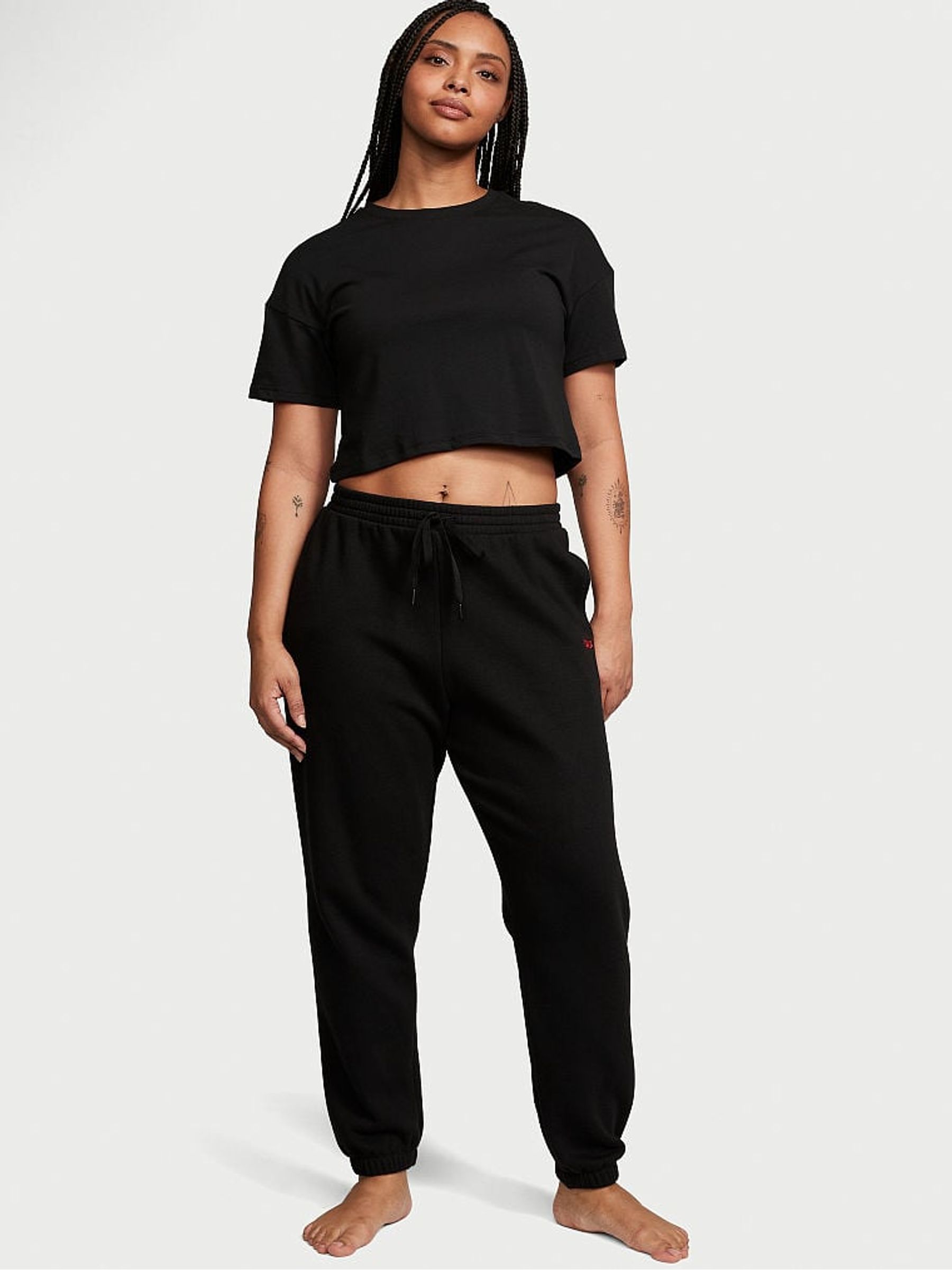 Pure Black Fleece Jogger - Image 1 of 3