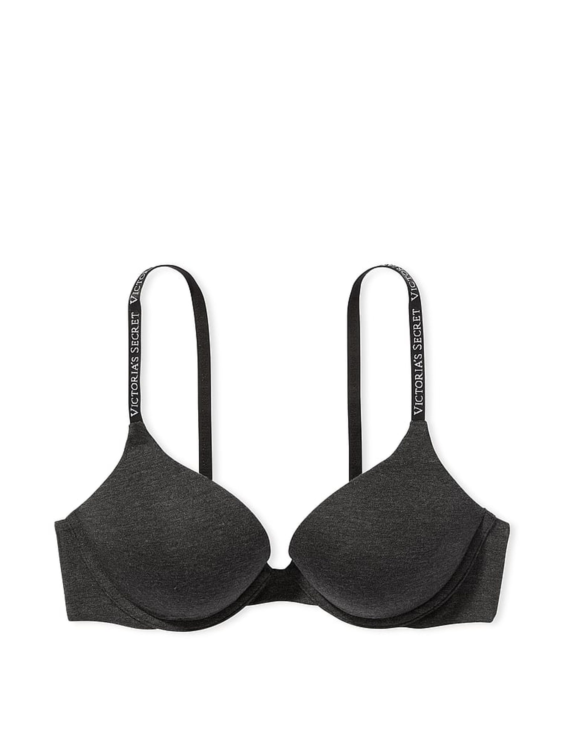 Charcoal Heather Grey Strap Add 2 Cups Push Up Bra - Image 3 of 3