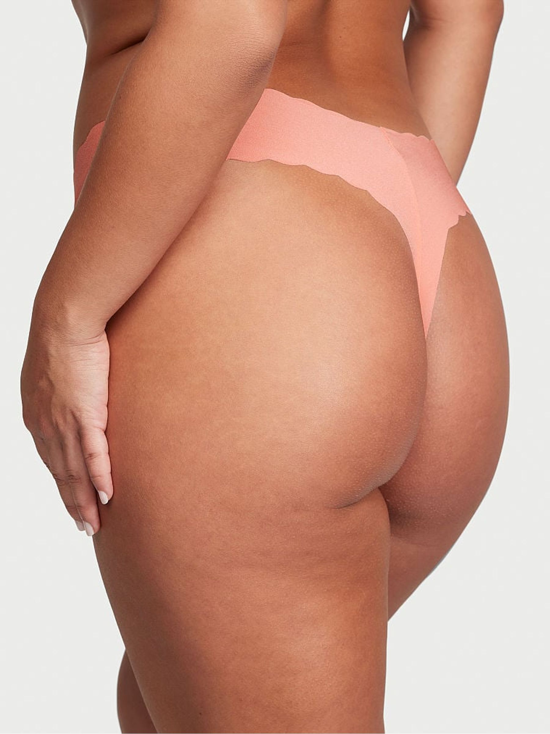 Punchy Peach Orange Scalloped Thong Knickers - Image 2 of 3