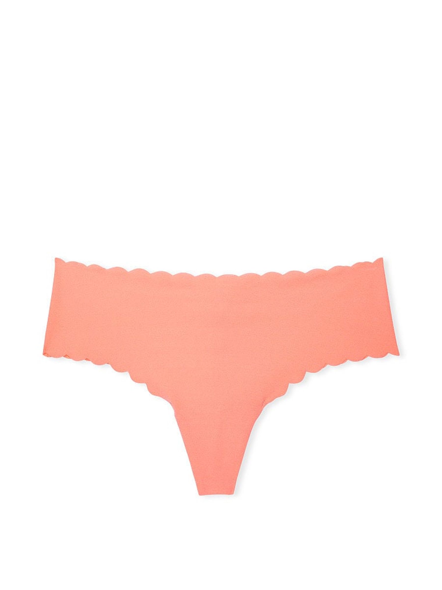 Punchy Peach Orange Scalloped Thong Knickers - Image 3 of 3
