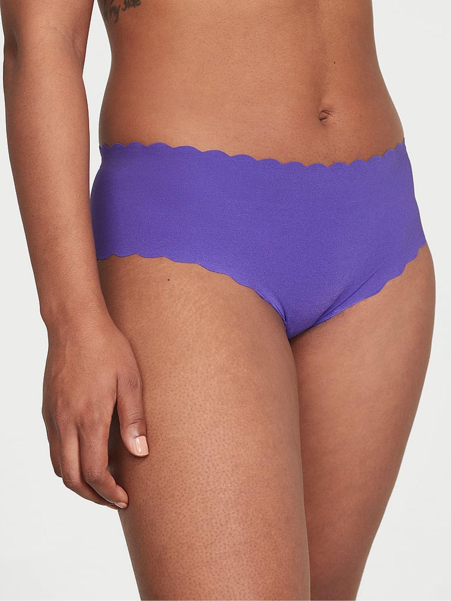 Purple Shock Scalloped Raw Cut Hipster Knickers - Image 1 of 1