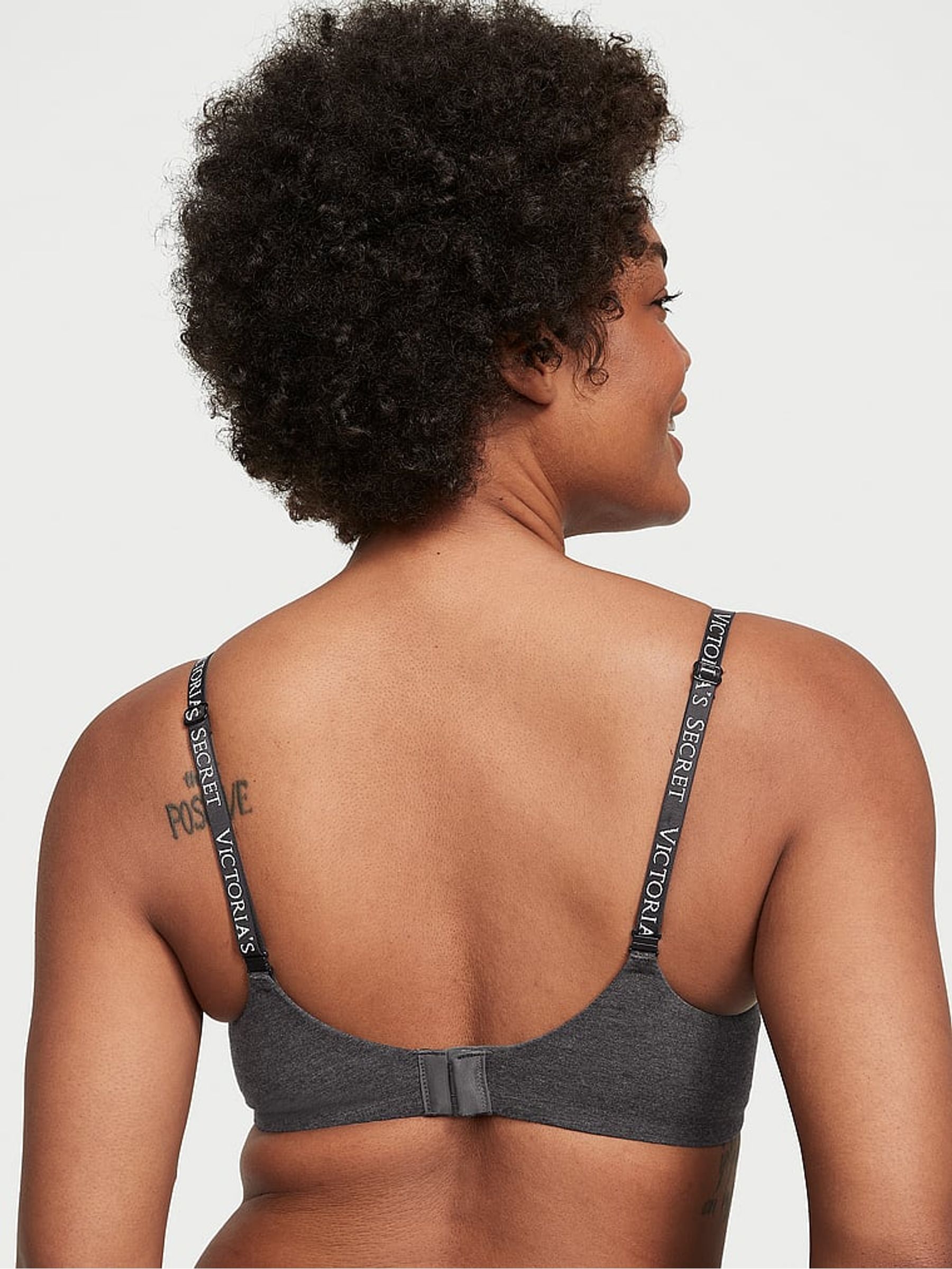 Charcoal Heather Grey Strap Full Cup Push Up Bra - Image 2 of 3