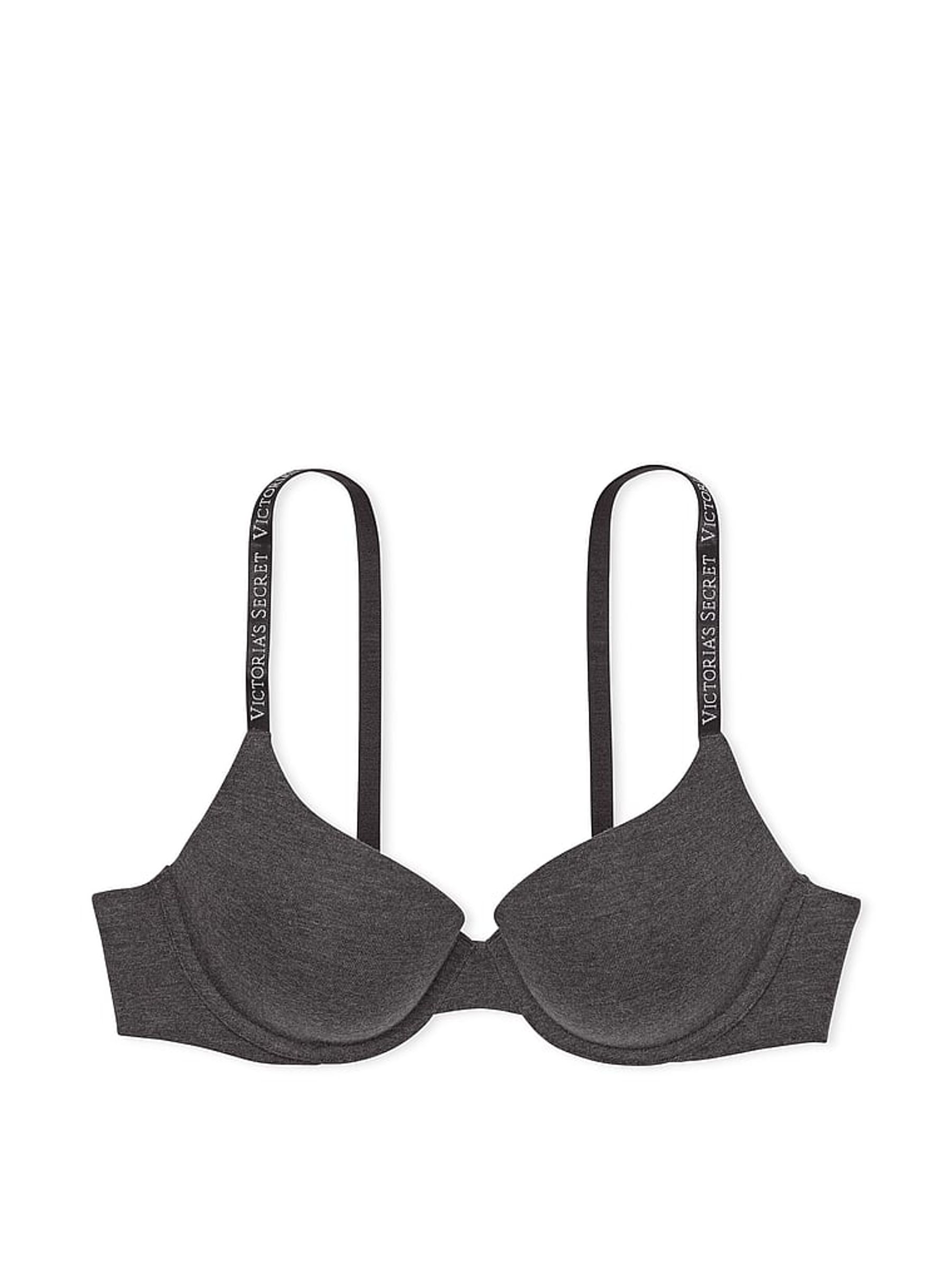 Charcoal Heather Grey Strap Full Cup Push Up Bra - Image 3 of 3