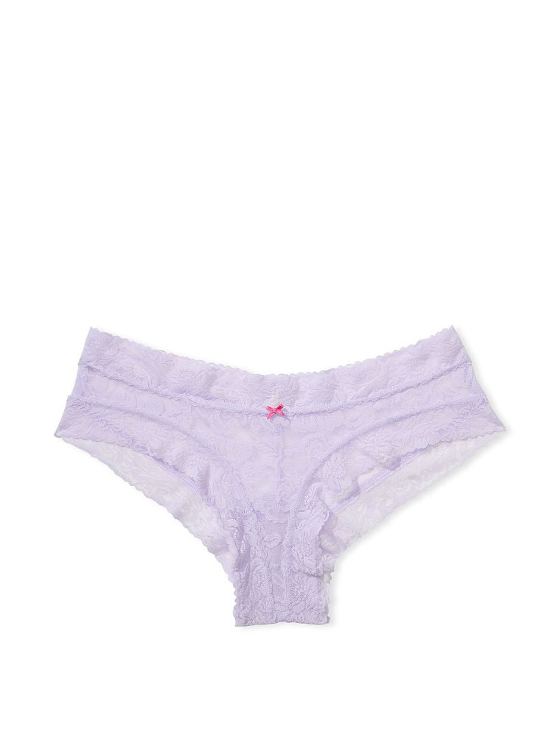 Lucky Lilac Purple Roses Cheeky Lace Knickers - Image 3 of 3