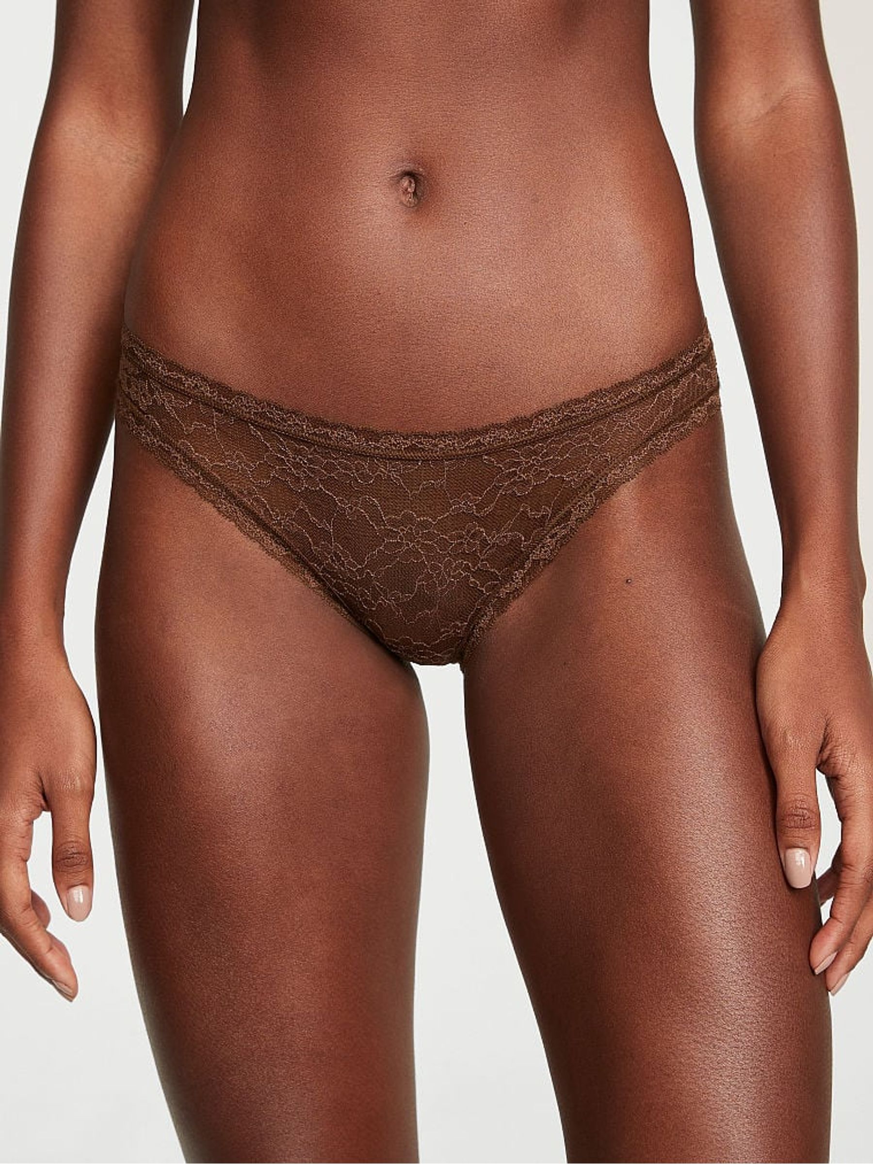 Ganache Brown Bikini Lace Knickers - Image 1 of 1