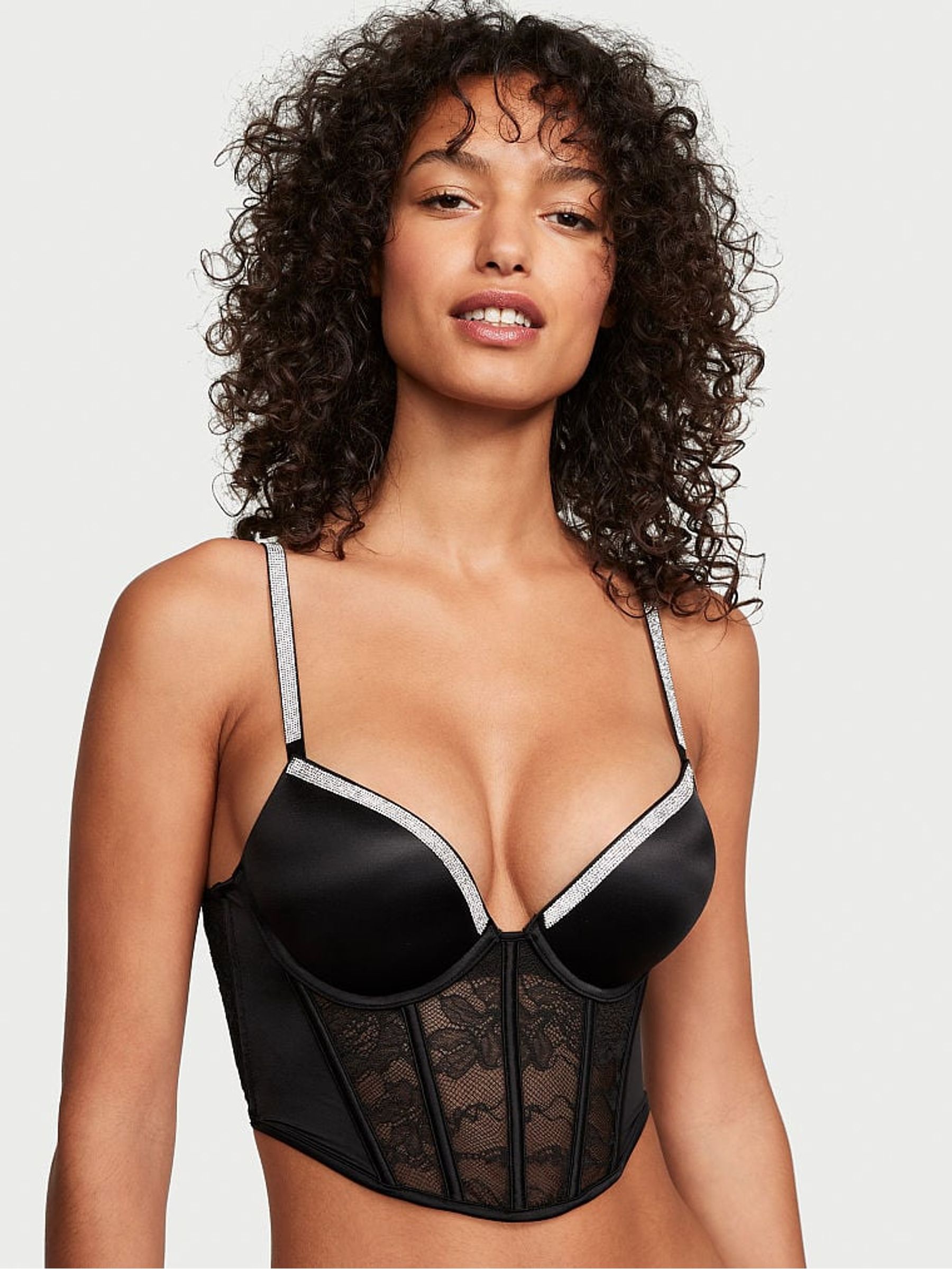 Black Bombshell Add 2 Cups Push Corset Bra Top - Image 1 of 4