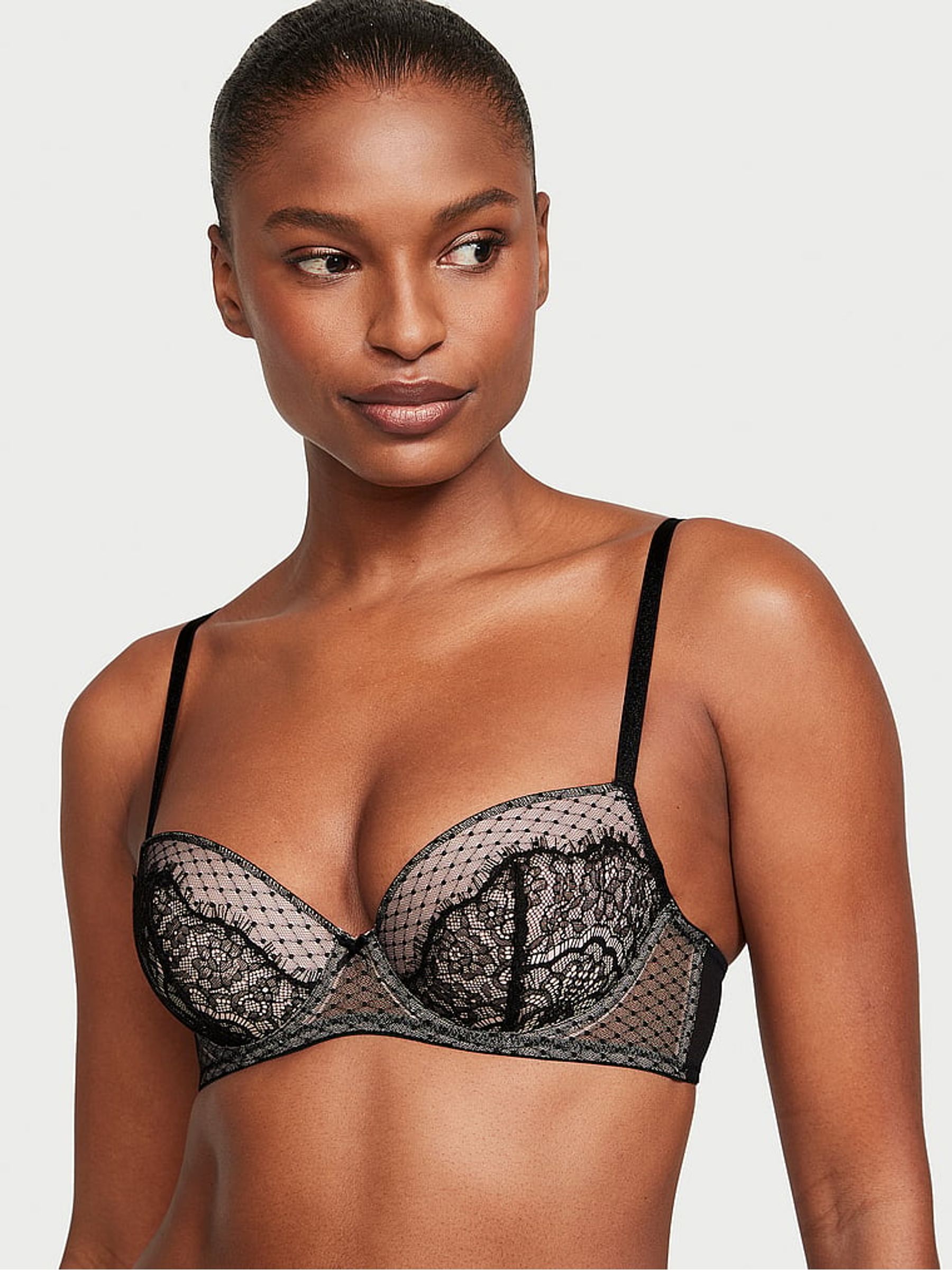Black Lace Lightly Lined Demi Bra - Image 1 of 3
