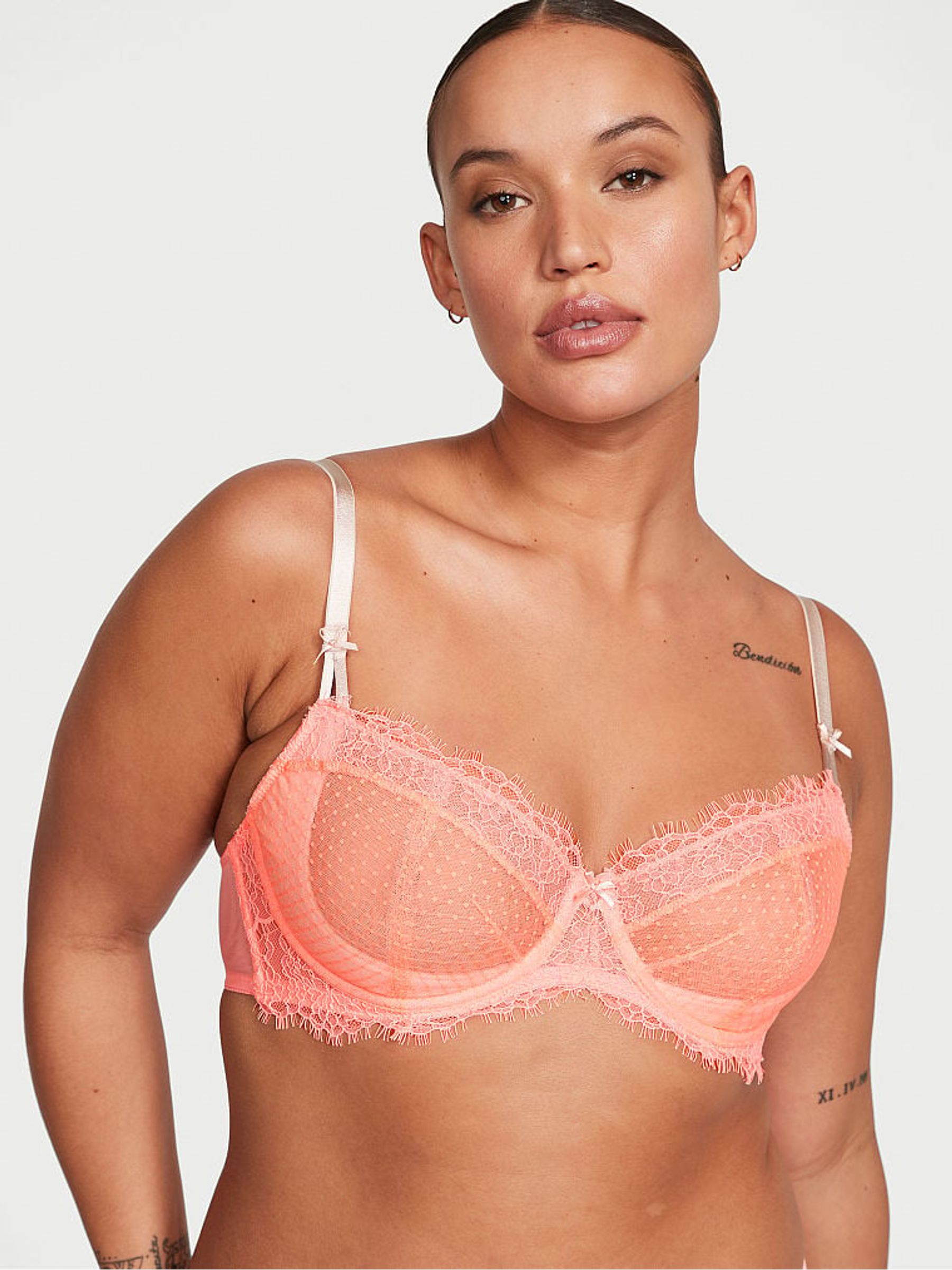 Neon Nectar Orange Lace Unlined Balcony Bra - Image 1 of 3