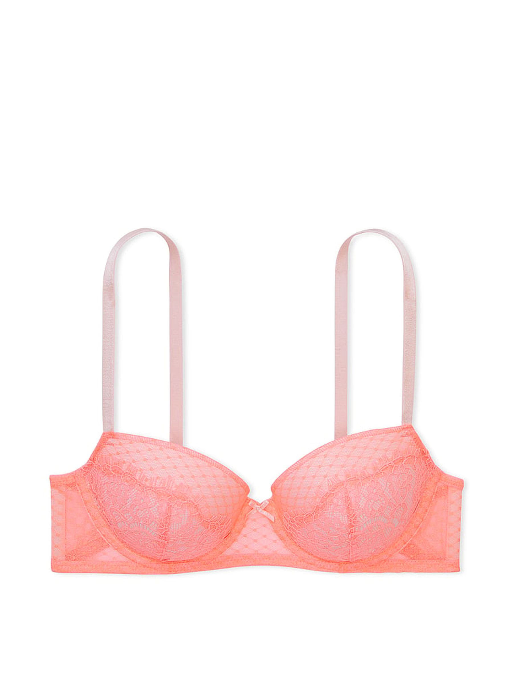 Neon Nectar Orange Lace Lightly Lined Demi Bra - Image 3 of 3