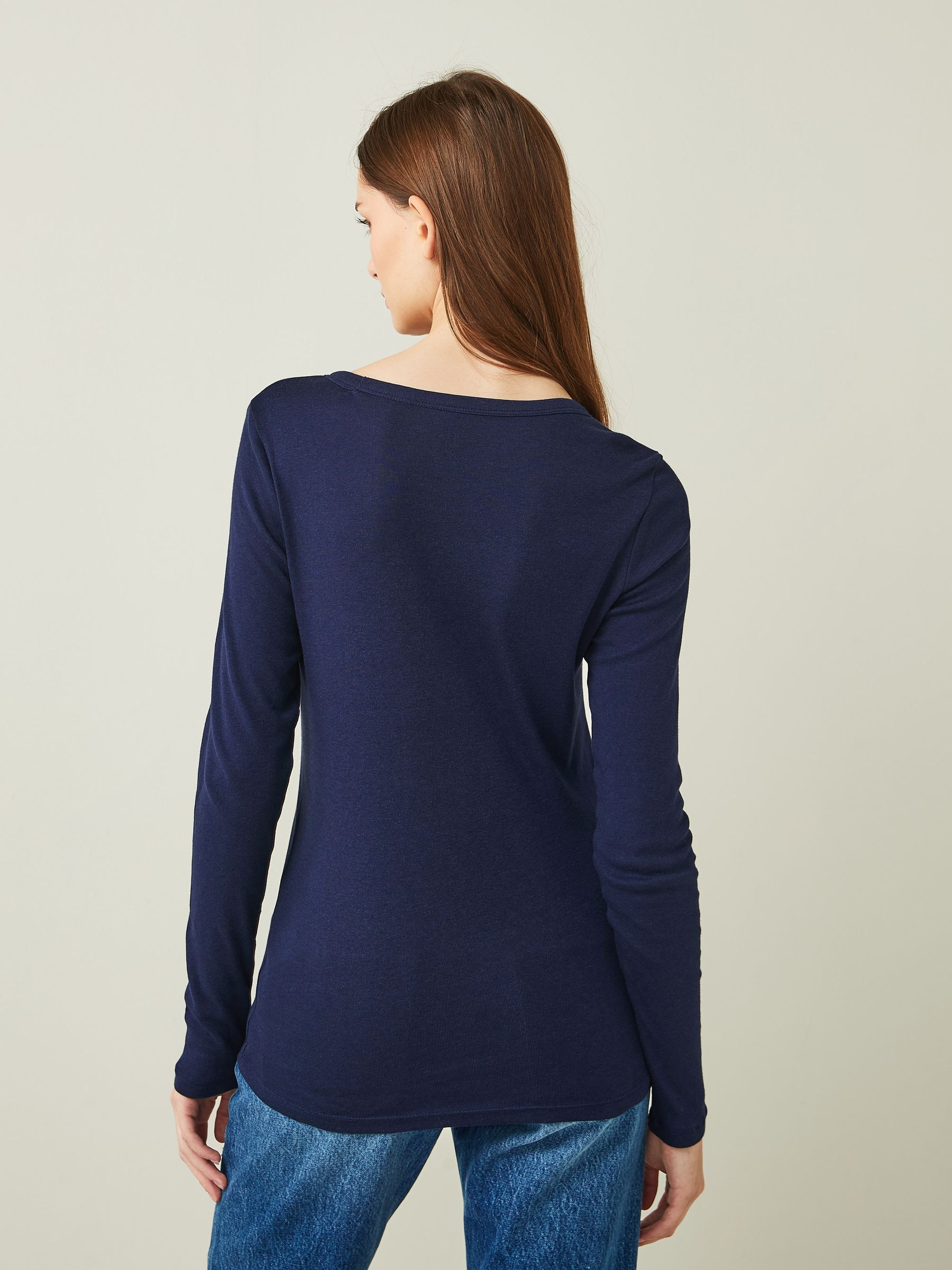 Navy Blue Favourite Long Sleeve Crewneck T-Shirt - Image 2 of 4