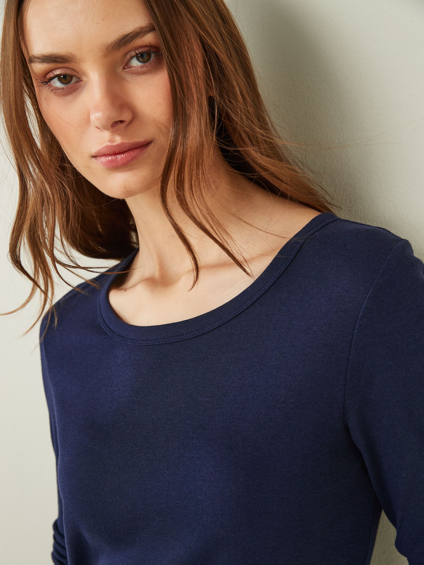 Navy Blue Favourite Long Sleeve Crewneck T-Shirt - Image 3 of 4