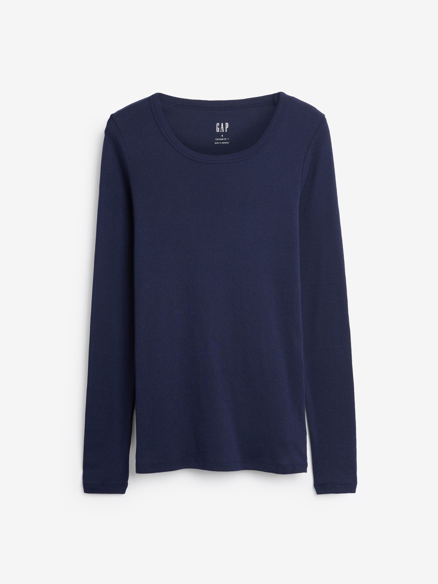 Navy Blue Favourite Long Sleeve Crewneck T-Shirt - Image 4 of 4