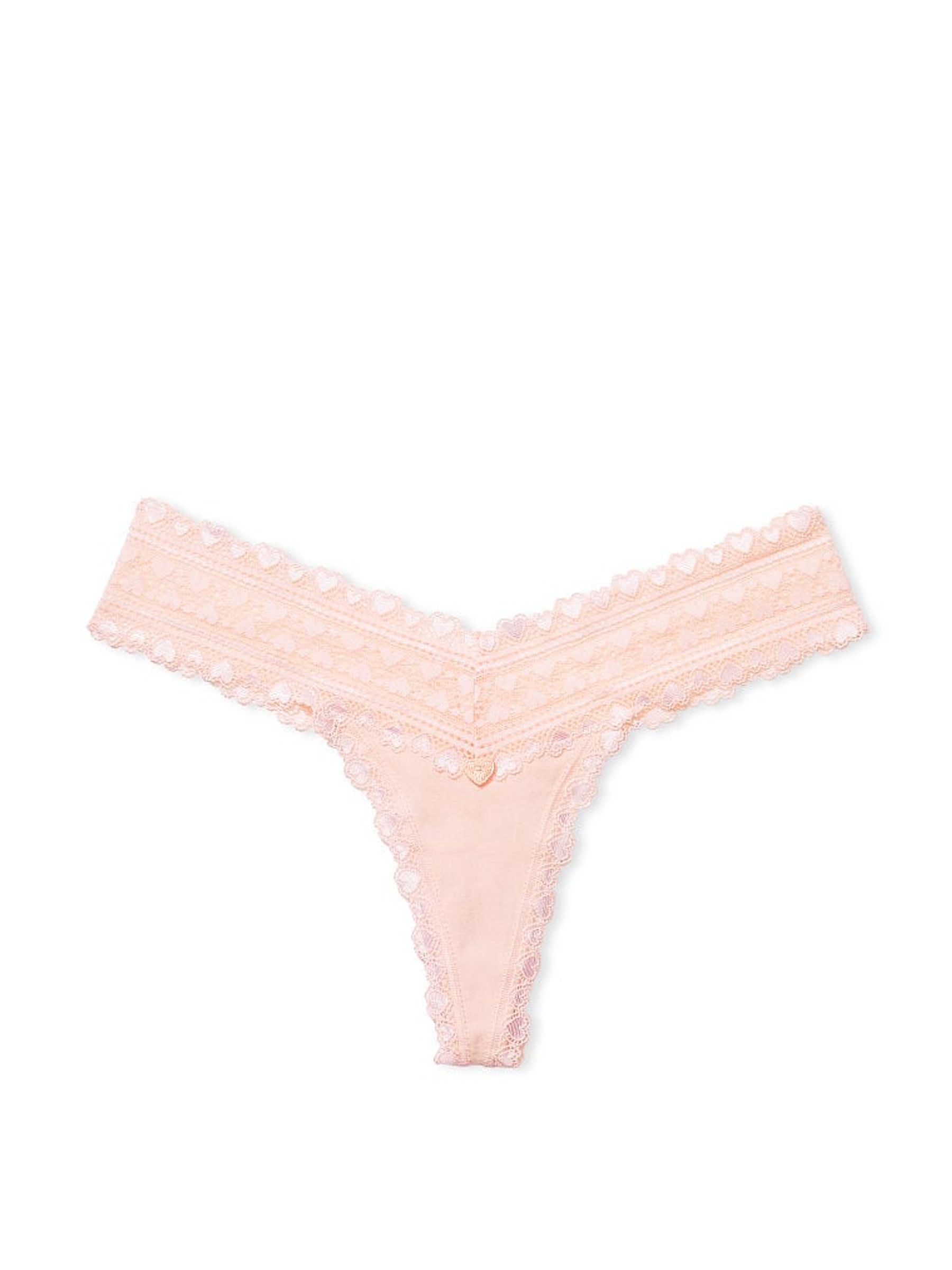 Purest Pink Thong Lace Waist Knickers - Image 3 of 3