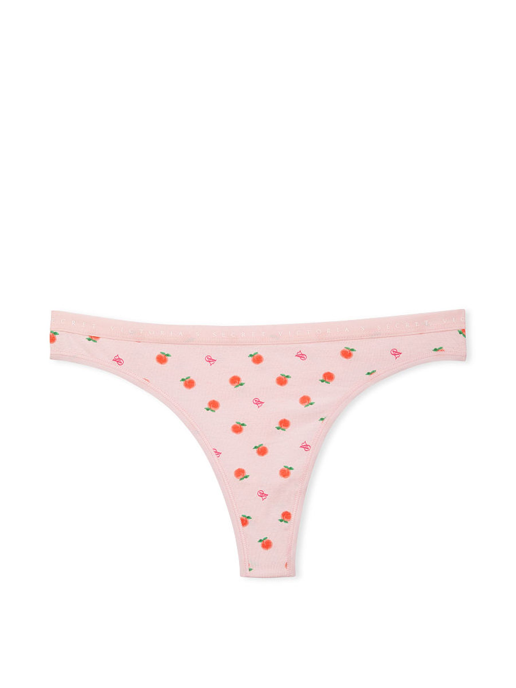 Pretty Blossom Sweet Peach Pink Printed Thong Knickers - Image 3 of 3
