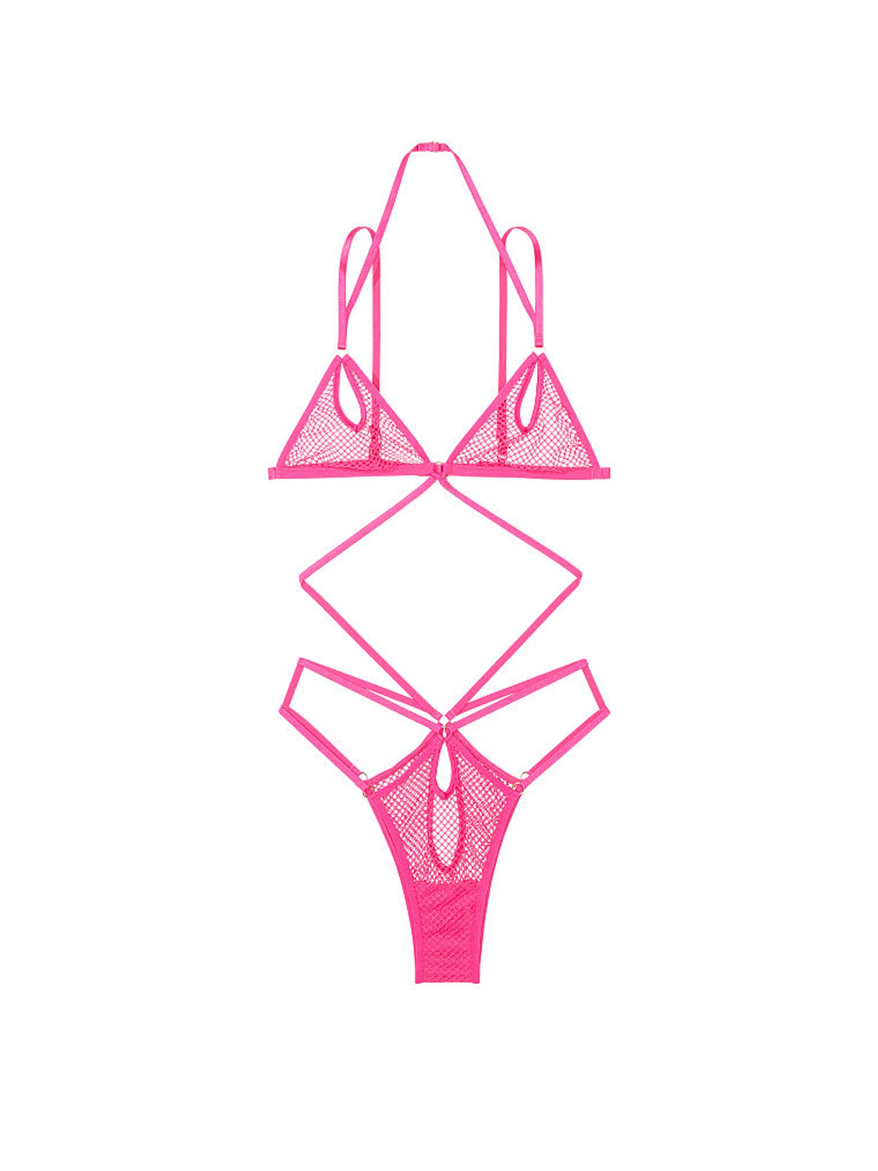 Forever Pink Mesh Fishnet Bodysuit - Image 3 of 3