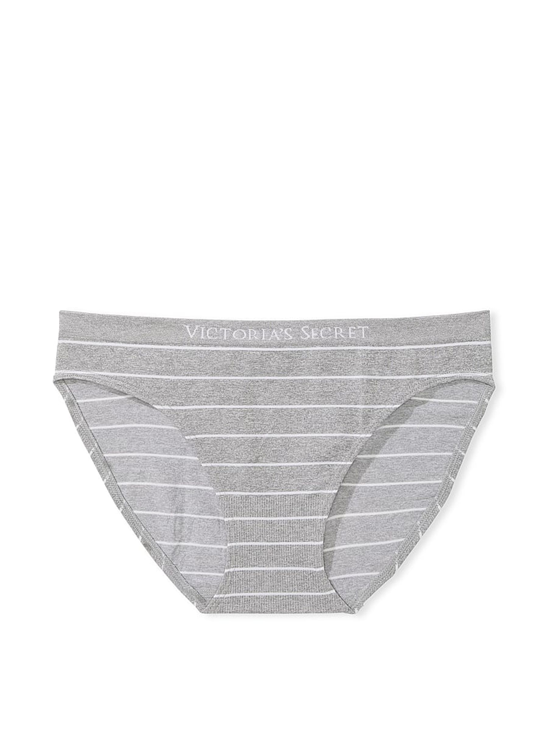 Grey Heather Stripe Bikini Knickers - Image 3 of 3