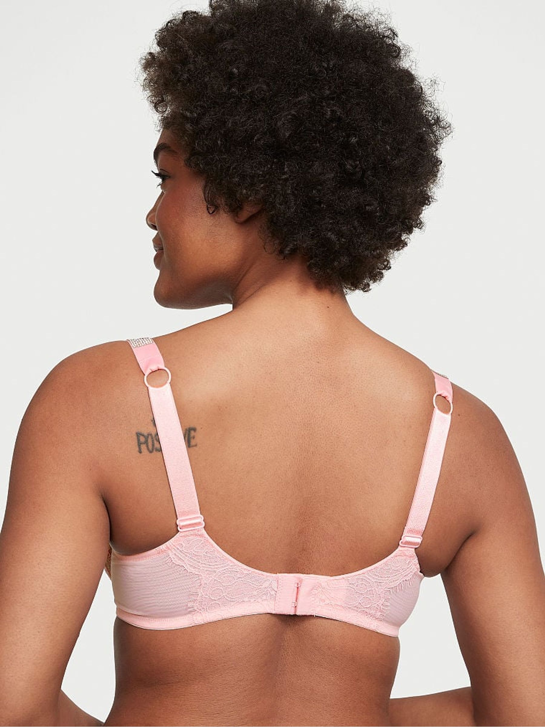 Pretty Blossom Pink Shine Strap Monogram Demi Bra - Image 2 of 3