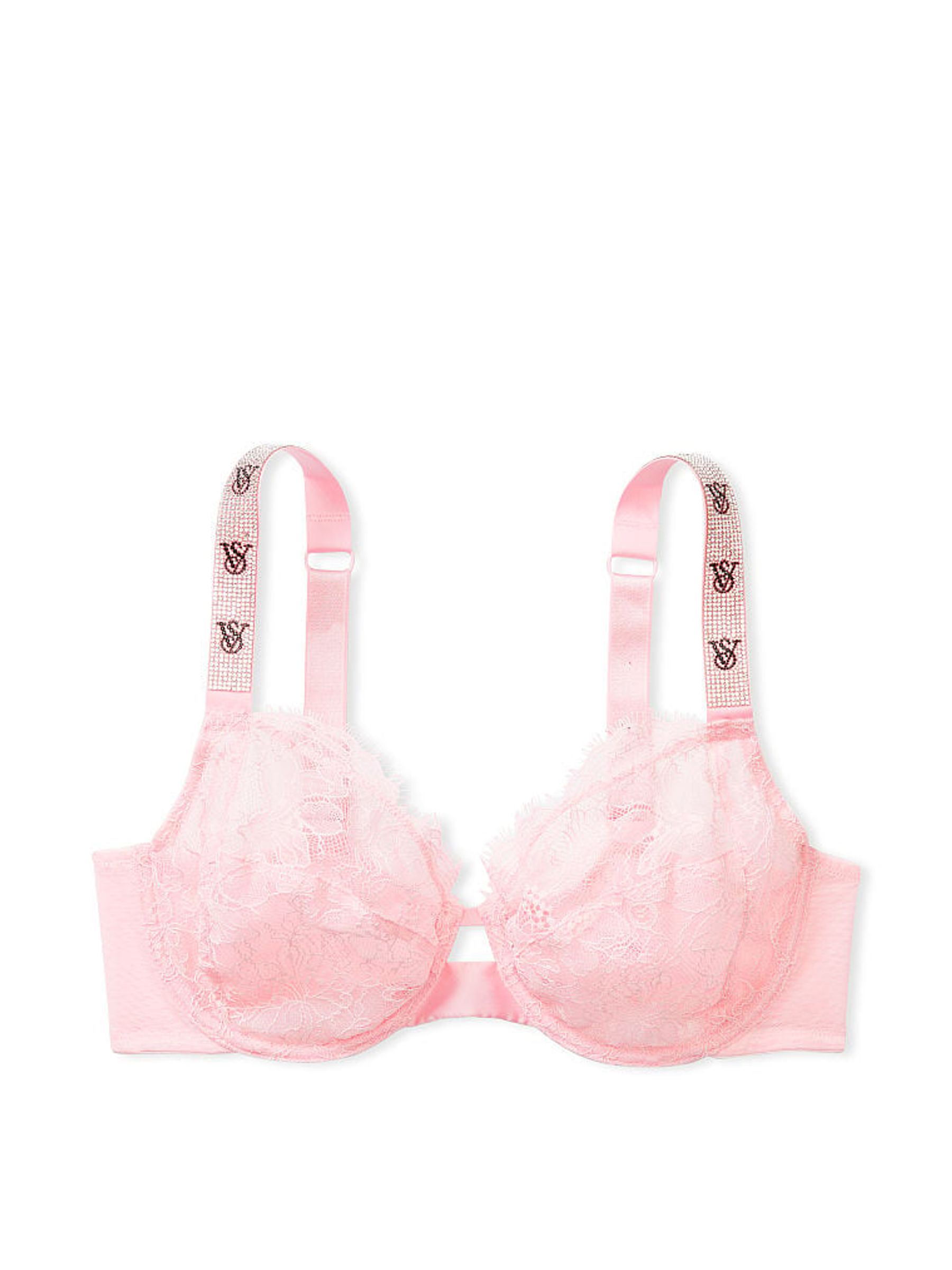 Pretty Blossom Pink Shine Strap Monogram Demi Bra - Image 3 of 3