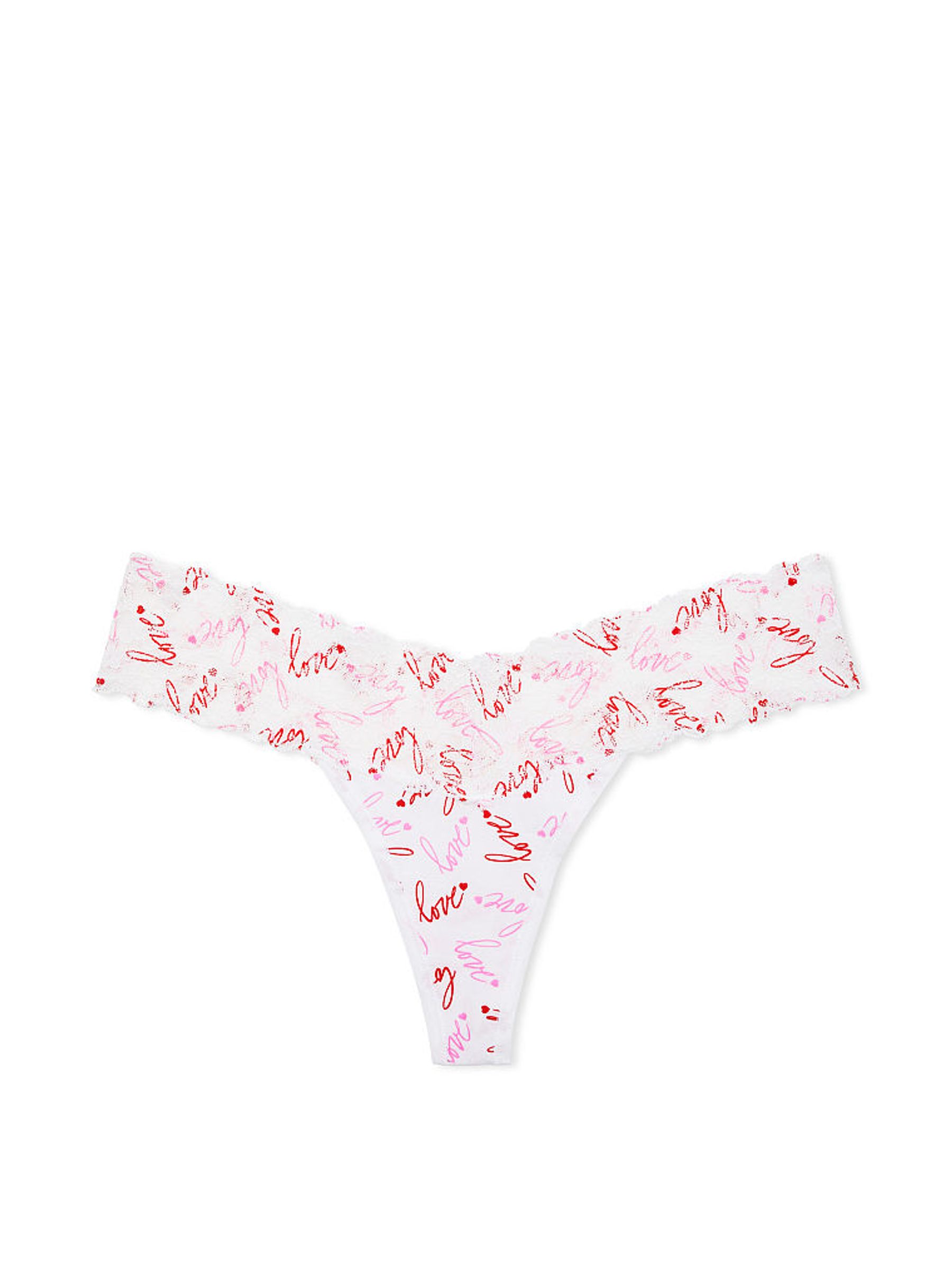 Tossed Love Pink Lace Waist Thong Knickers - Image 3 of 3