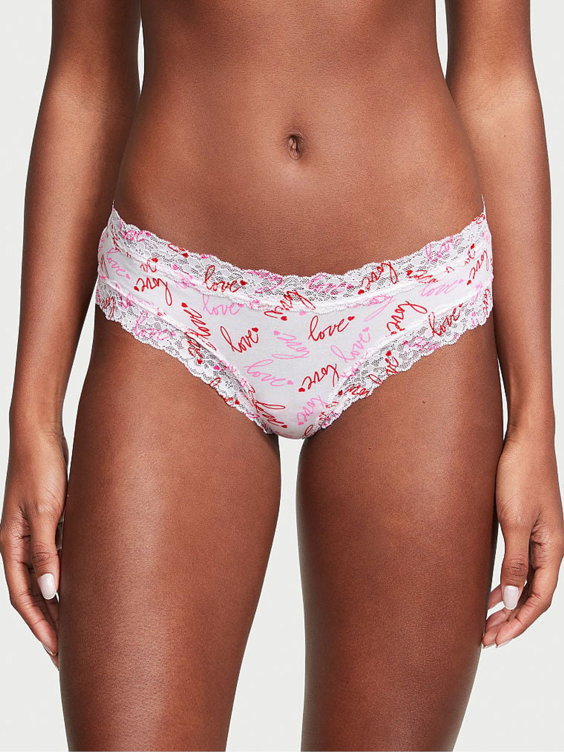 Tossed Love Pink Lace Waist Cheeky Knickers - Image 1 of 3