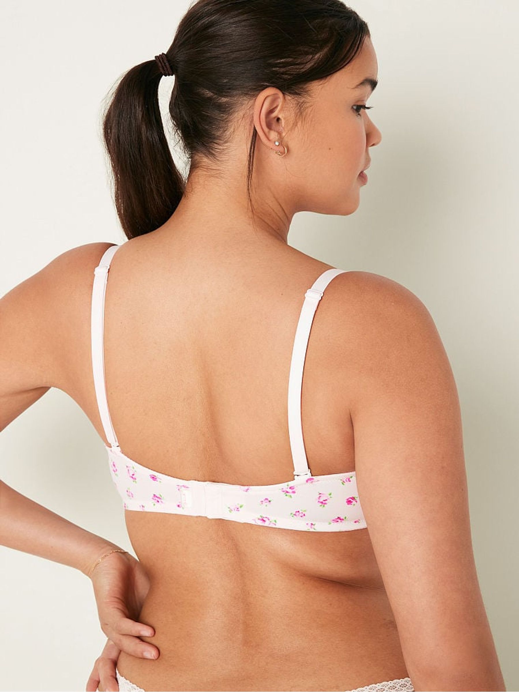 Optic White Floral Smooth Super Push Up Bra - Image 2 of 2