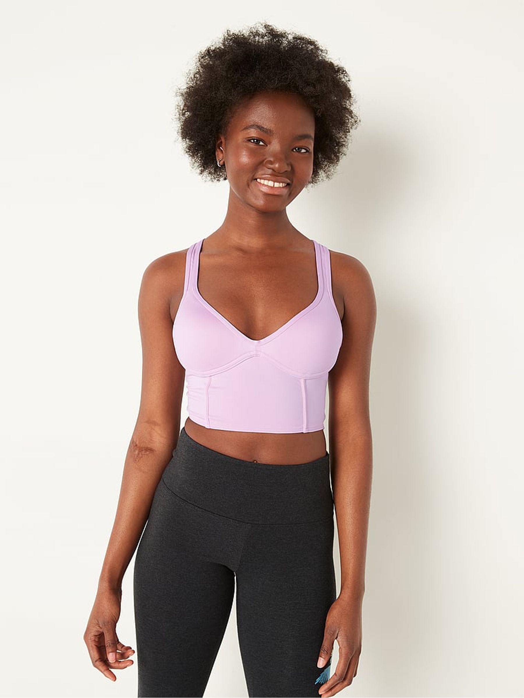 Misty Lilac Purple Push Up Sports Bra - Image 1 of 3